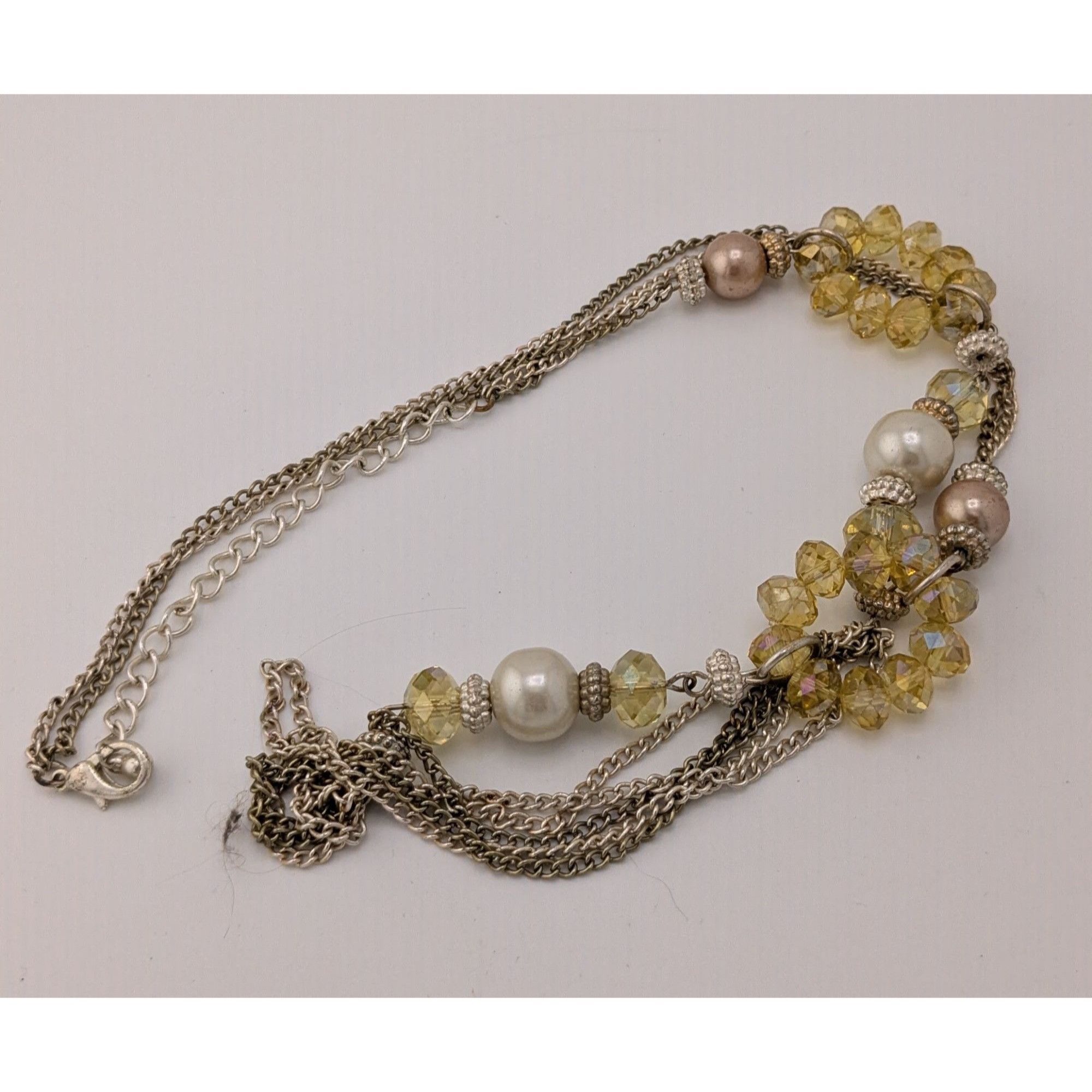 Other Y2K Glam Beaded Multistrand Yellow Glass And Faux Pearl Neck Size ONE SIZE - 6 Thumbnail