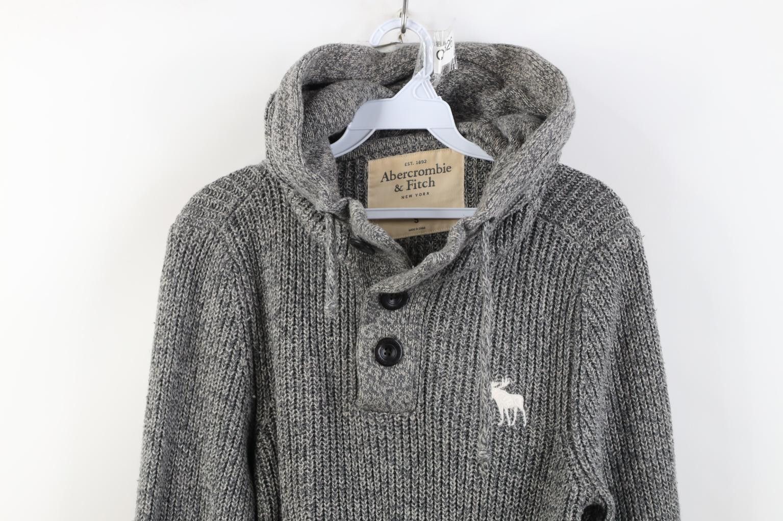 Abercrombie & Fitch Vintage 90s Y2k Abercrombie & Fitch Ribbed Hoodie Sweater Size US S / EU 44-46 / 1 - 2 Thumbnail