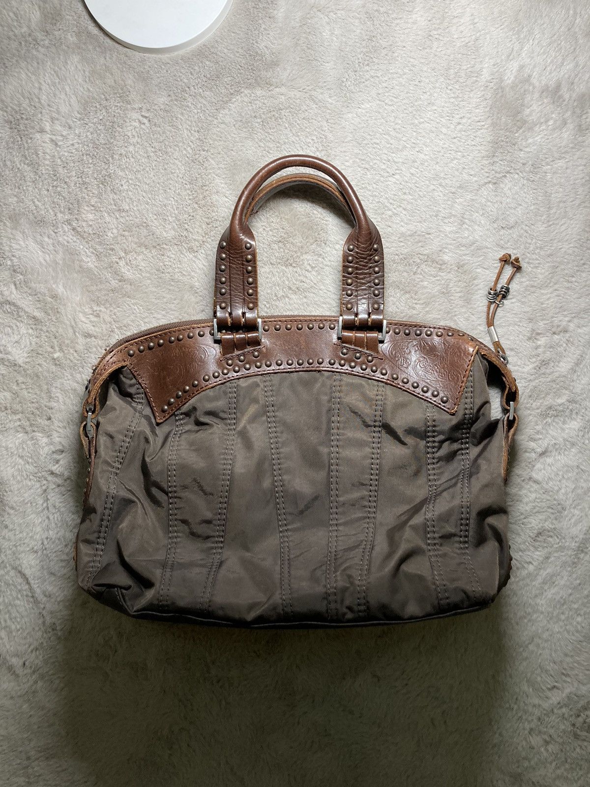 Diesel × Vintage ⛩️Vintage Diesel Avant Garde Brown Mini Handbag leather nylon Size ONE SIZE - 6 Thumbnail