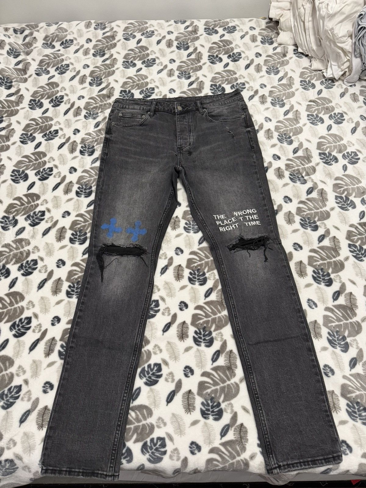 Ksubi Chitch Right Time Ripped Slim Tapered Leg Jeans