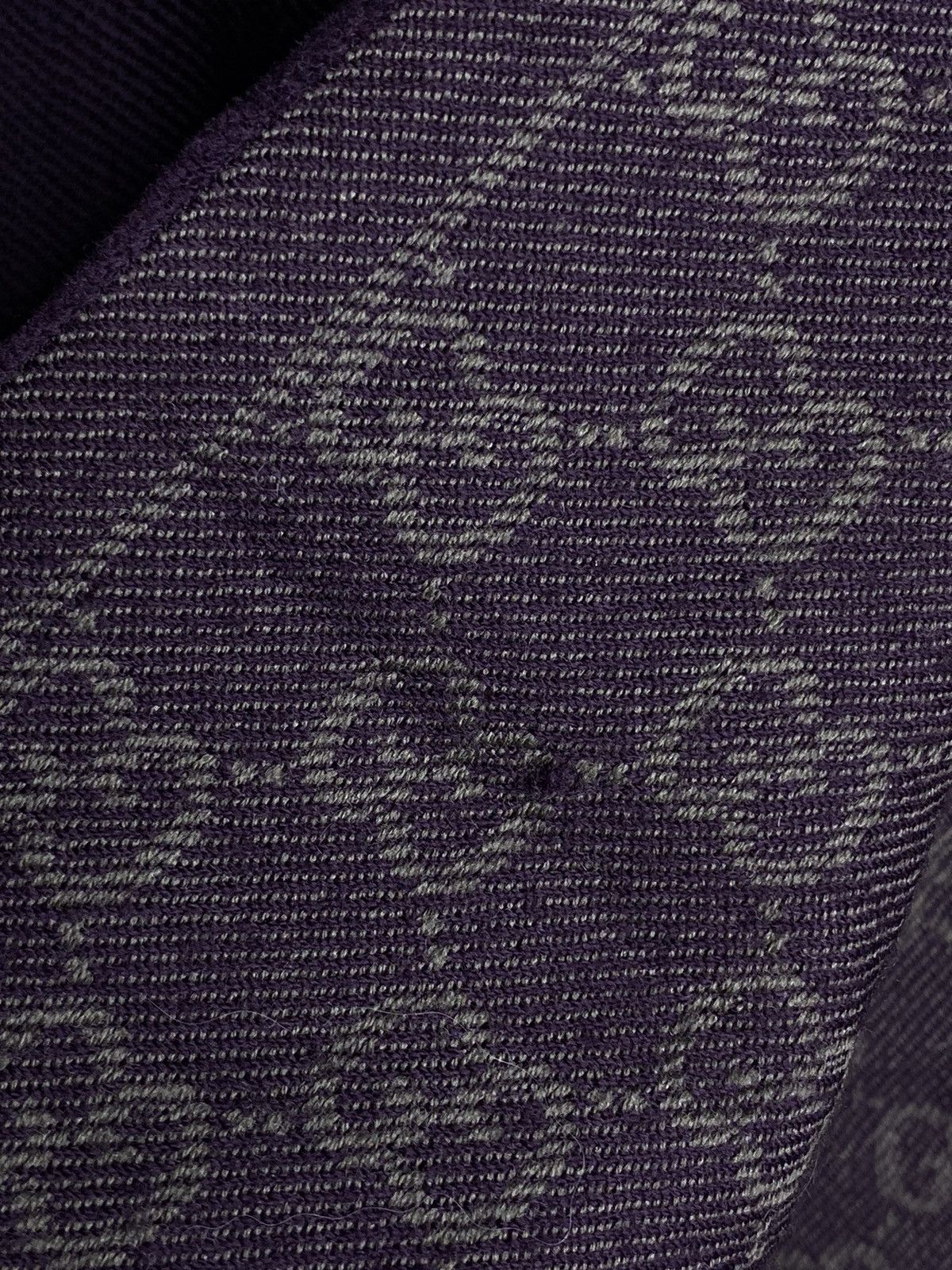 Gucci Gucci GG Monogram Wool Scarf Reversible Two Sides Purple Size ONE SIZE - 7 Thumbnail
