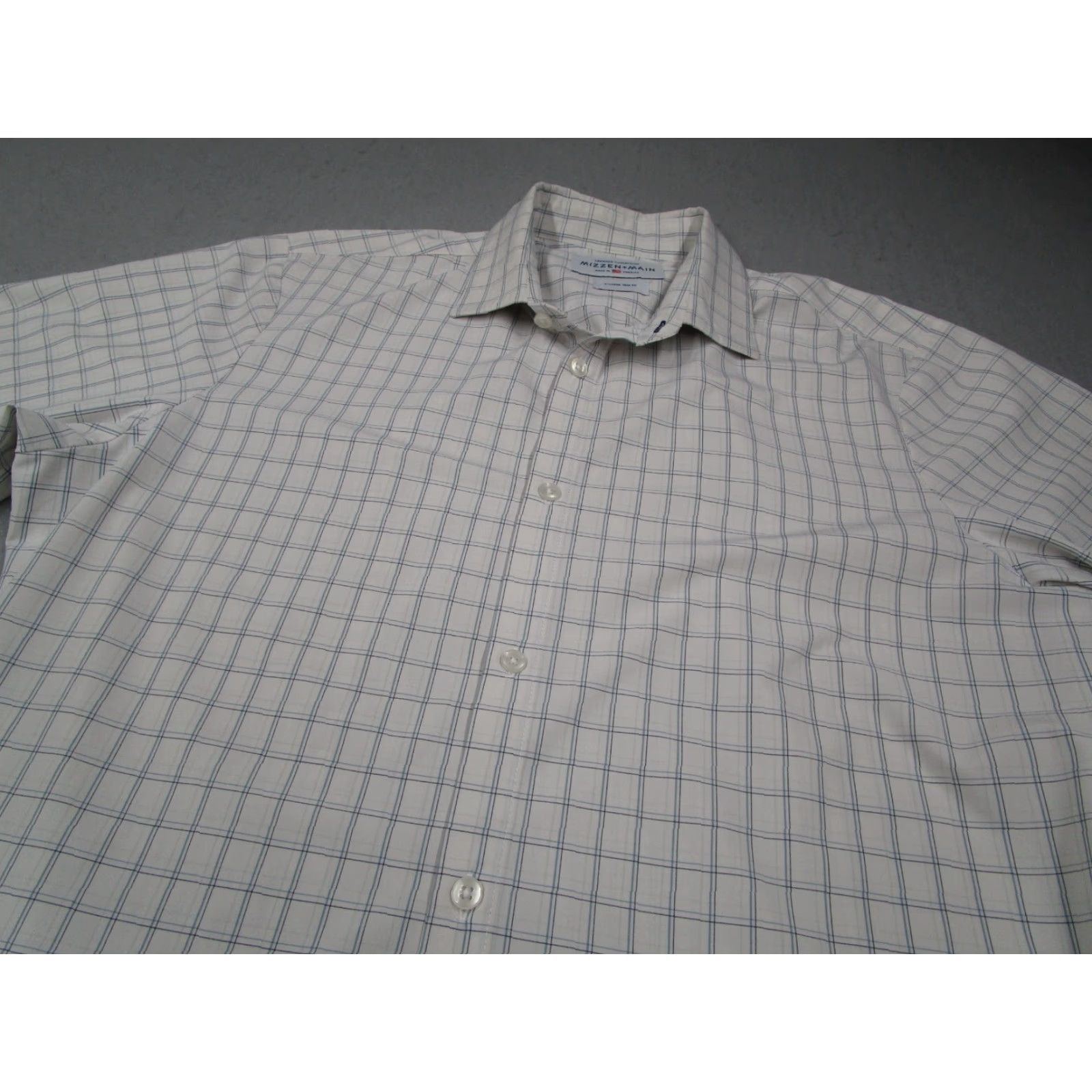 Mizzen+Main Mizzen+Main Shirt Men XL Trim Fit White Check Leeward Long Sleeve Button-Up Casual Work Size US XL / EU 56 / 4 - 2 Thumbnail
