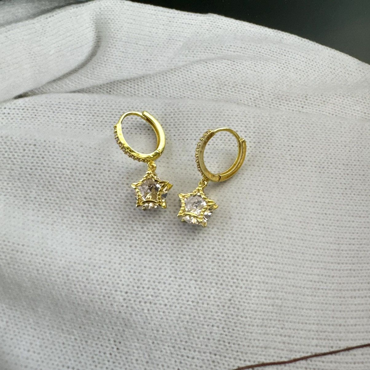 Other CZ Star Dangle Drop Earrings for Women,Pentagram Earrings Size ONE SIZE - 2 Thumbnail