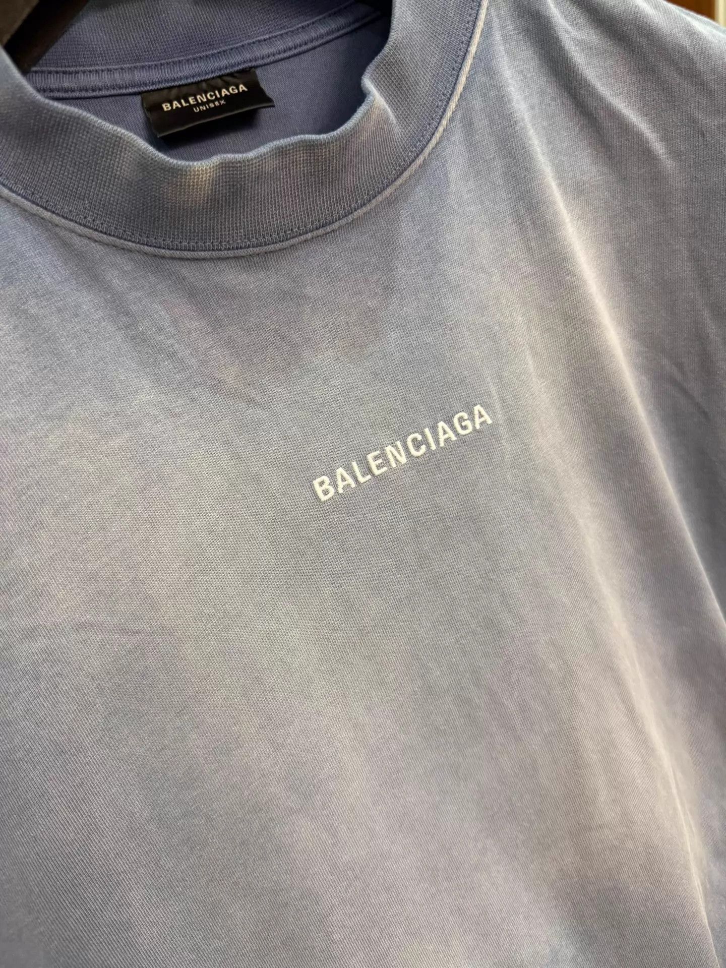 Balenciaga Balenciaga Tie-Dye Distressed Logo SS S(L/XL) Blue White Size S / US 4 / IT 40 - 3 Thumbnail