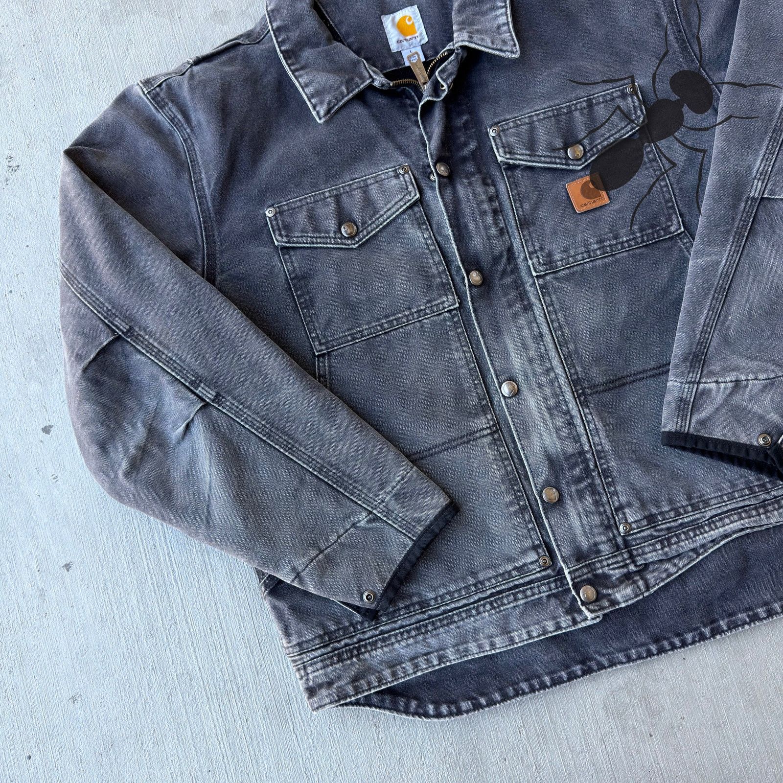 Carhartt × Vintage Carhartt faded black button up work wear jacket Size US L / EU 52-54 / 3 - 2 Thumbnail