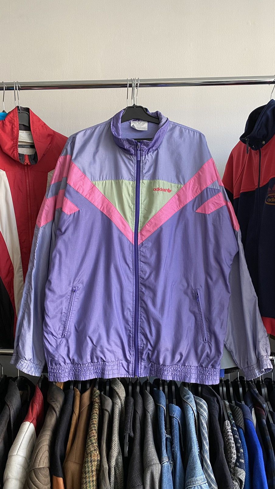 Adidas × Vintage Vintage Adidas Track Retro Jacket Nylon 90s Purple Size US M / EU 48-50 / 2 - 10 Thumbnail