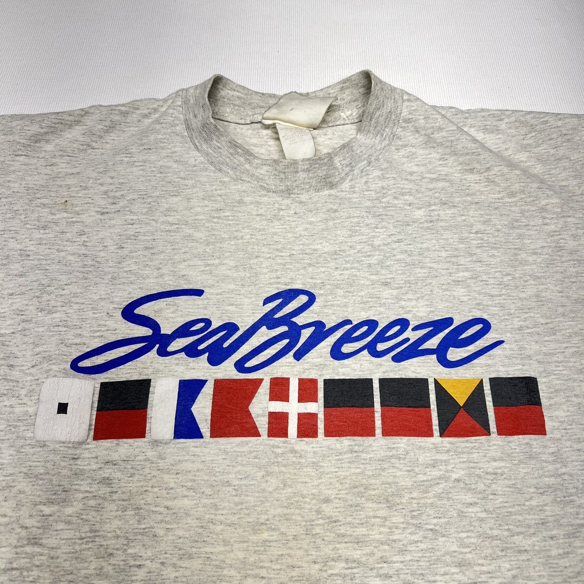 Vintage Sea Breeze Tee Shirt Grey Single Stitch Print Retro Cruise Size US XL / EU 56 / 4 - 2 Thumbnail