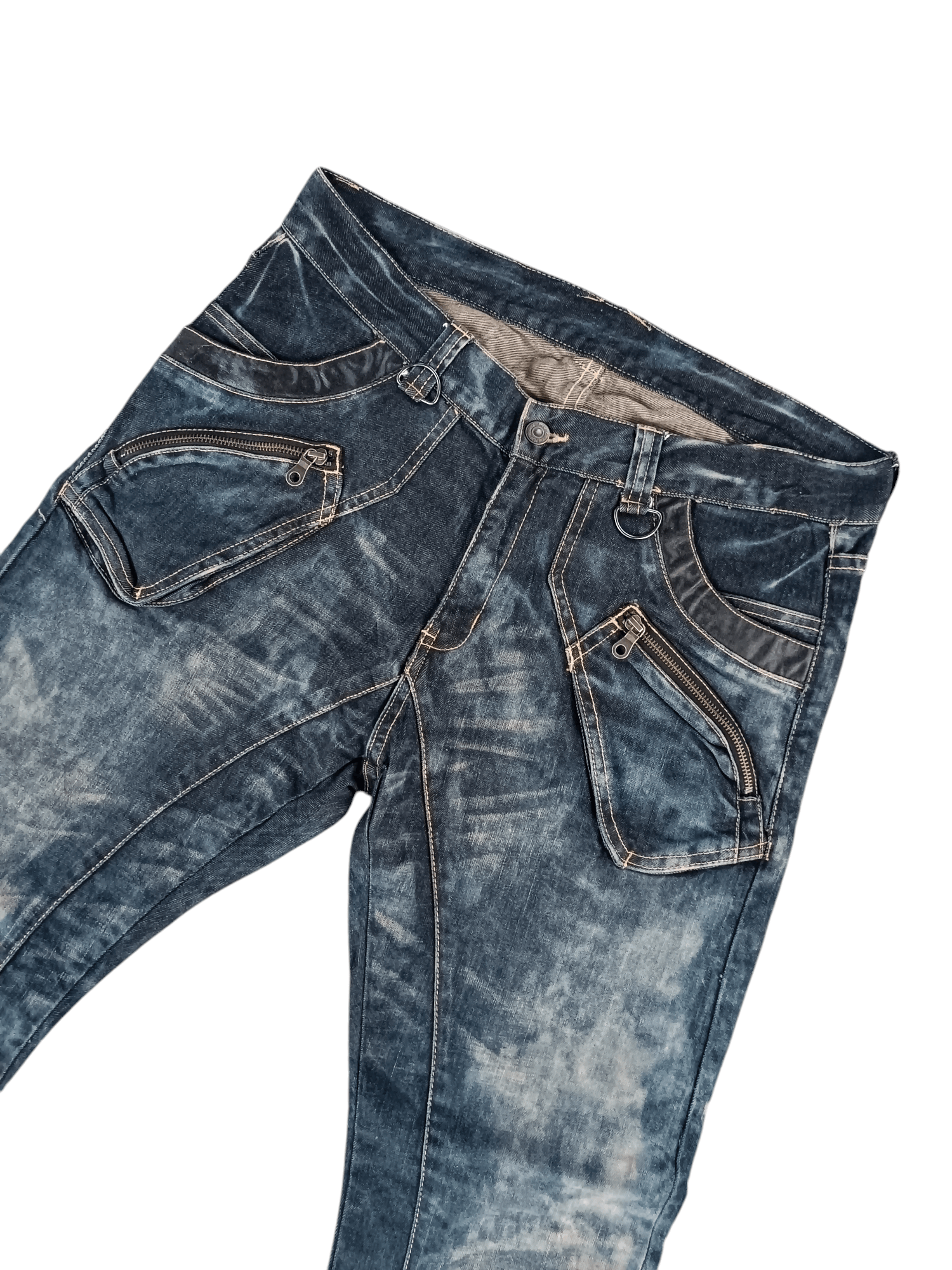 Japanese Brand RARE 💥 PPFM TYE DIE WHISKERS TWISTED LEG DENIM Size US 34 / EU 50 - 7 Thumbnail