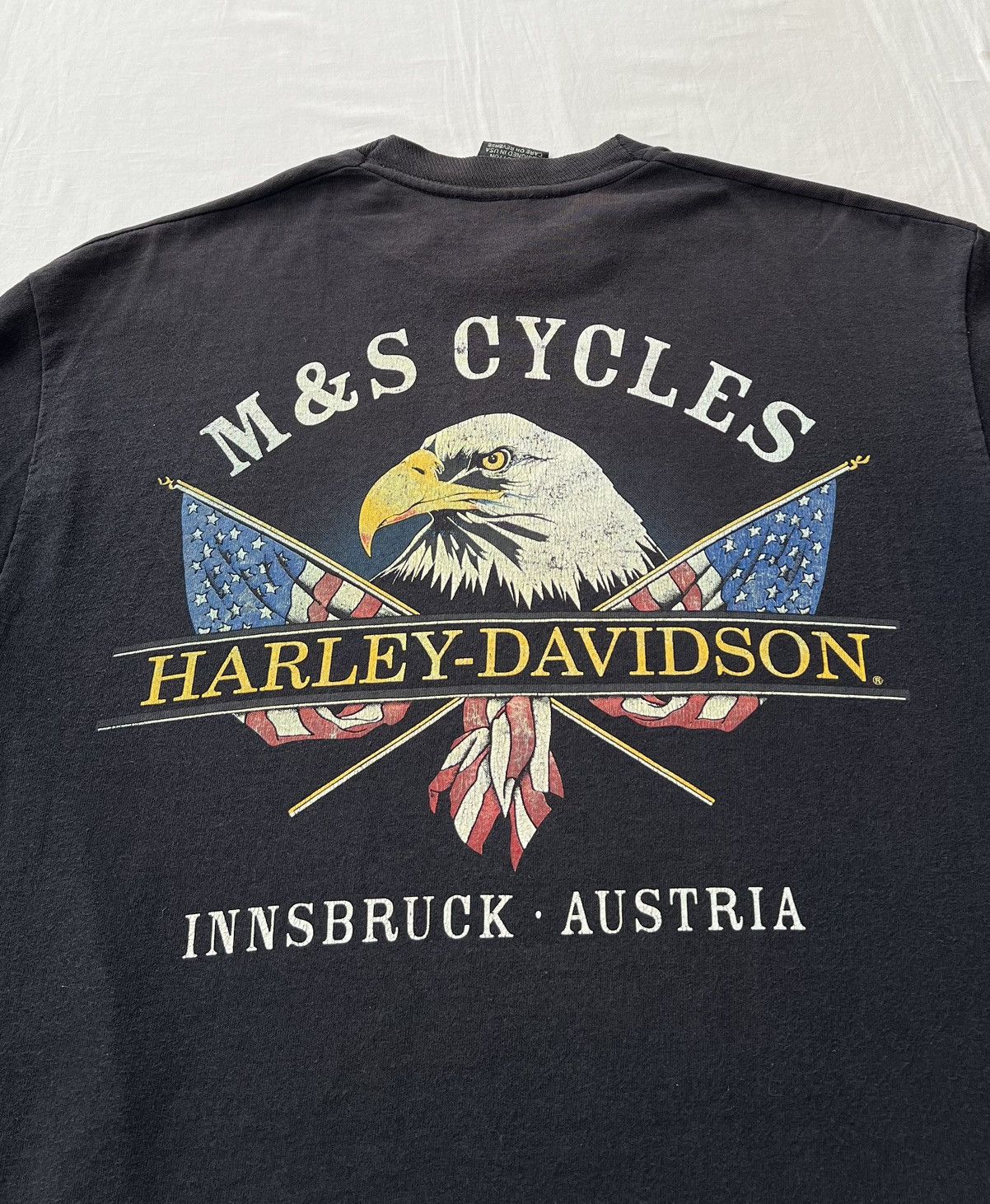 Harley Davidson Vintage 90s Harley Davidson Flame Fire Eagle Long Sleeve Size US M / EU 48-50 / 2 - 19 Thumbnail