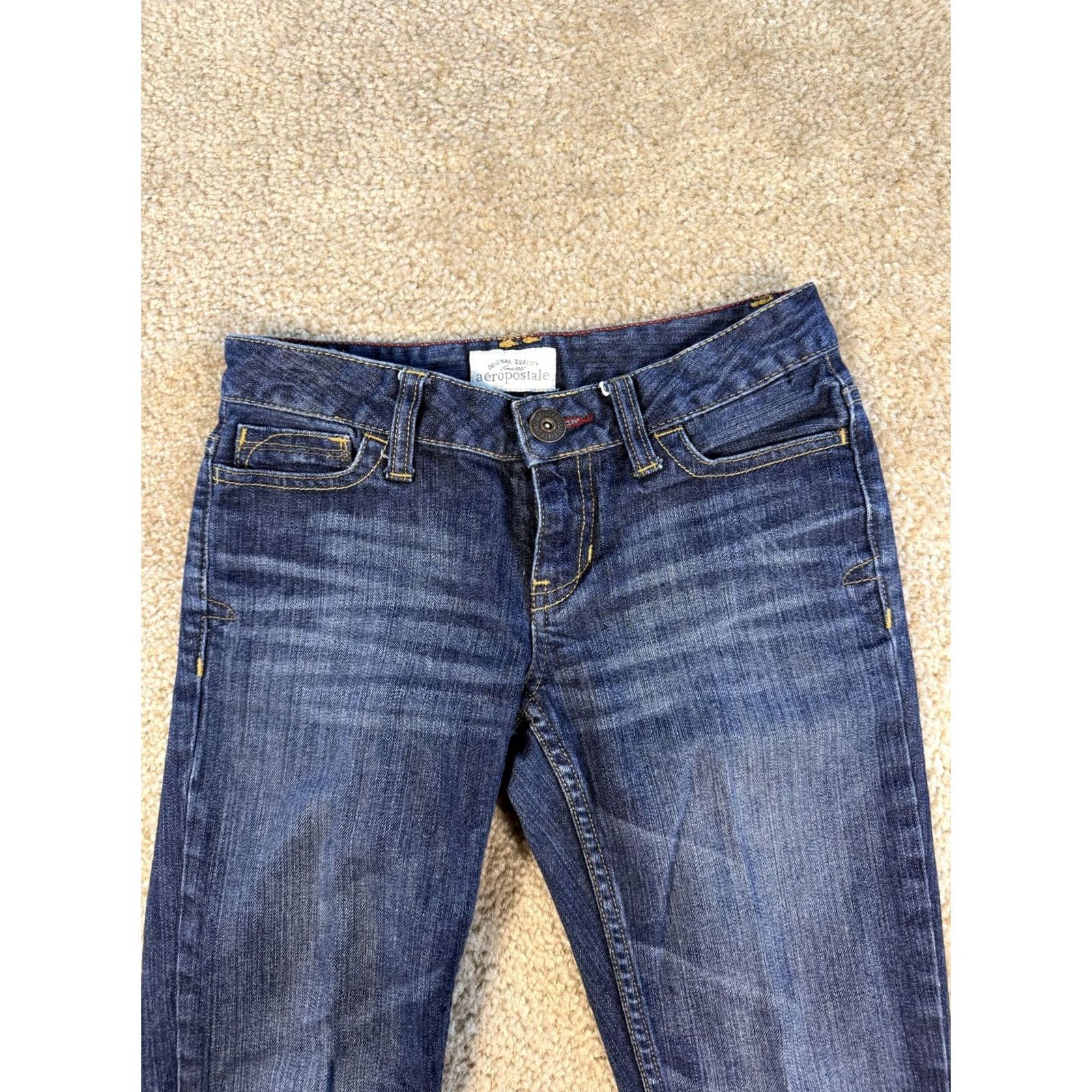 Vintage VINTAGE Aeropostale Jeans Women's Cropped Blue Size 00 Button Pockets Y2K Size 24" / US 00 / IT 34 - 2 Thumbnail