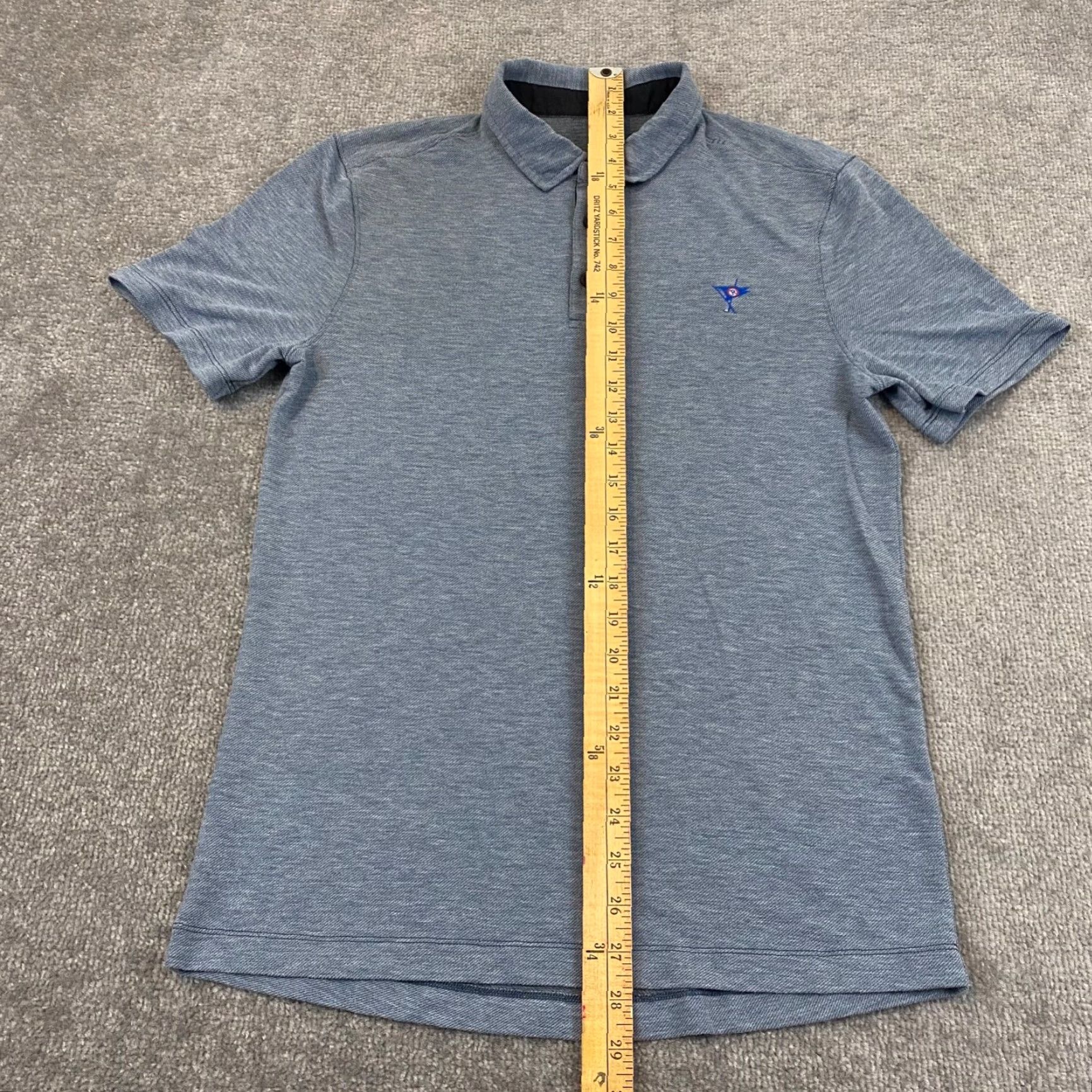 Lululemon Lululemon Polo Mens Small Grayish Blue Course Logo Performance Golf Shirt S/S Size US S / EU 44-46 / 1 - 5 Thumbnail