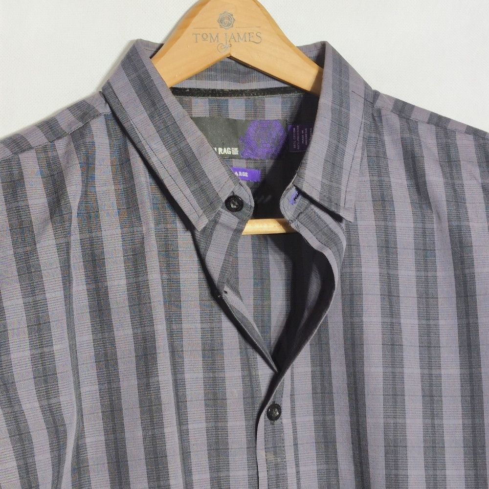 American Rag Vintage American Rag sz L Men's Gray Striped Shirt Size US L / EU 52-54 / 3 - 2 Thumbnail
