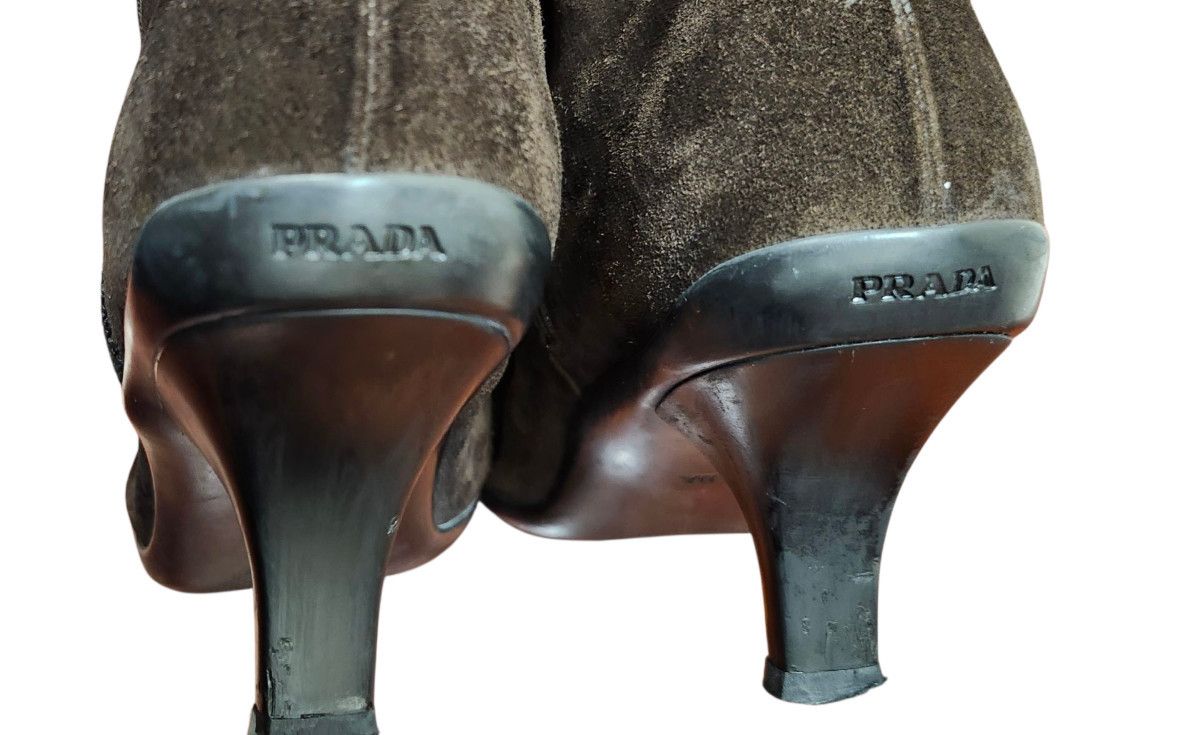 Prada PRADA BROWN SUEDE HEELED BOOTS - EU 38.5/US 8 Size US 8.5 / IT 38.5 - 11 Thumbnail