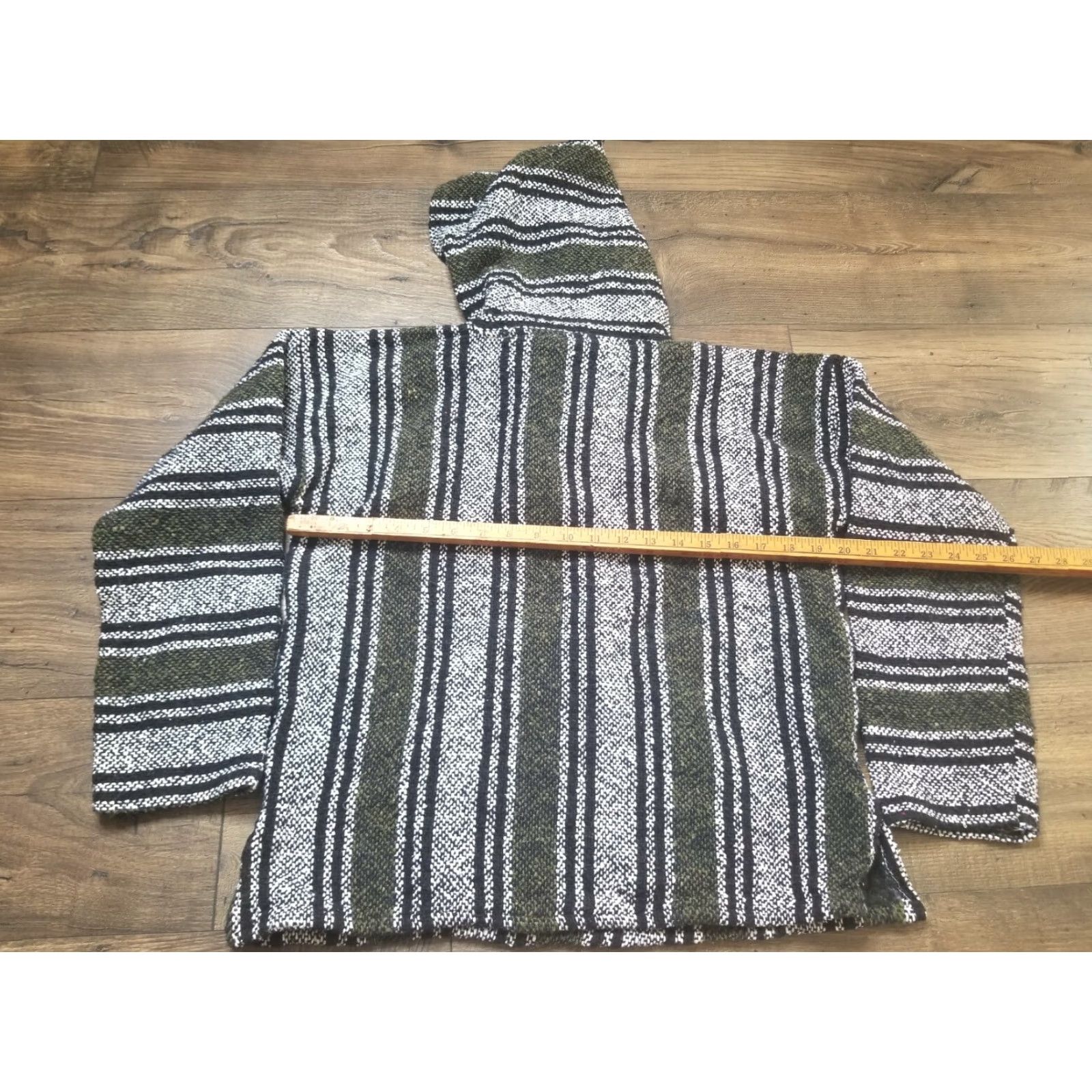 Vintage VINTAGE Artisans Hoodie Men M Green Poncho Baja Drug Rug festival aztec Mexico Mens Size US M / EU 48-50 / 2 - 2 Thumbnail