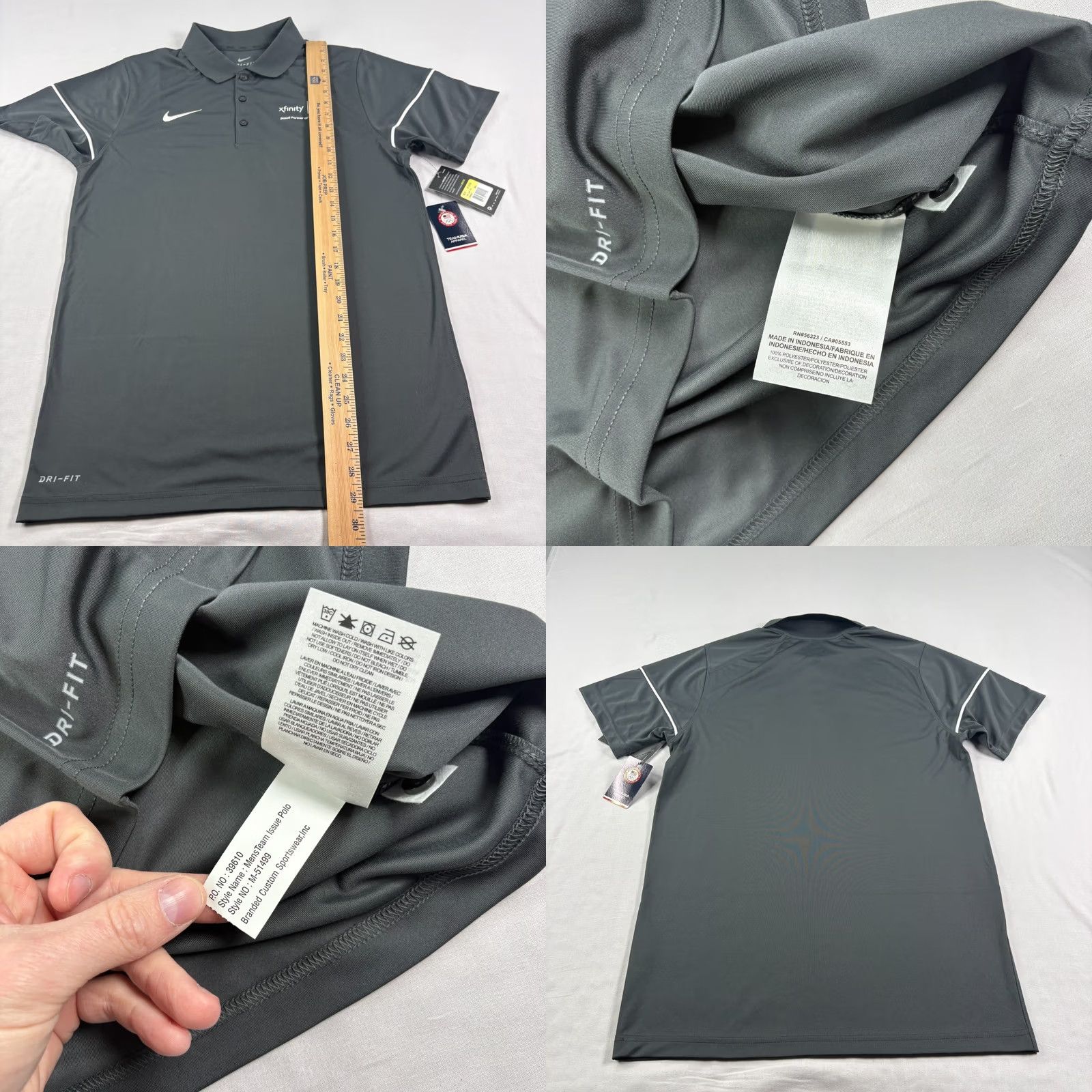 Nike Nike Shirt Mens Small Gray USA Olympics Golf Polo Dri Fit Performance NEW Size US S / EU 44-46 / 1 - 8 Thumbnail