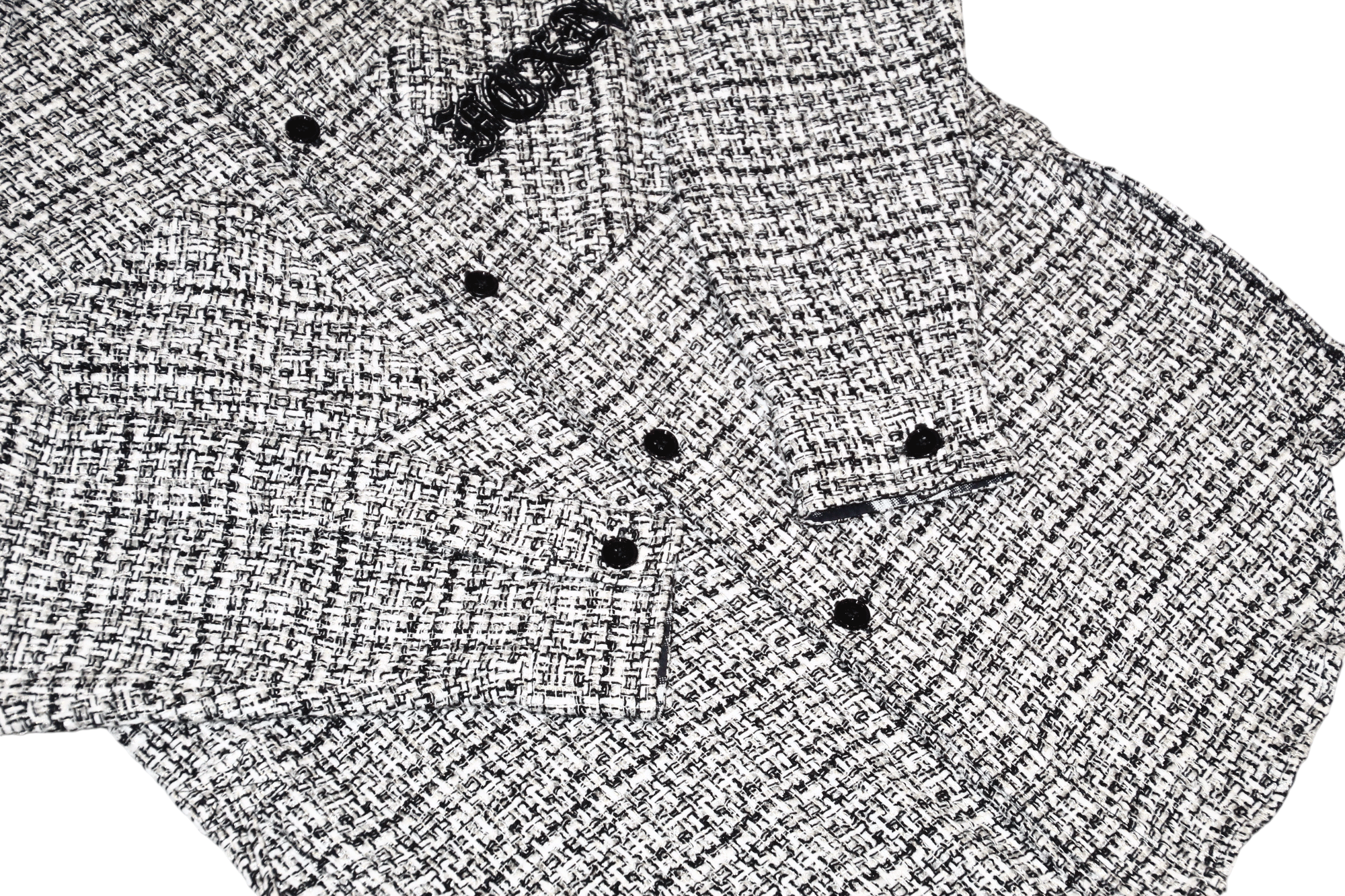 Faith Connexion Faith Connexion Black and White Logo Tweed Oversized Shirt Size US S / EU 44-46 / 1 - 7 Thumbnail