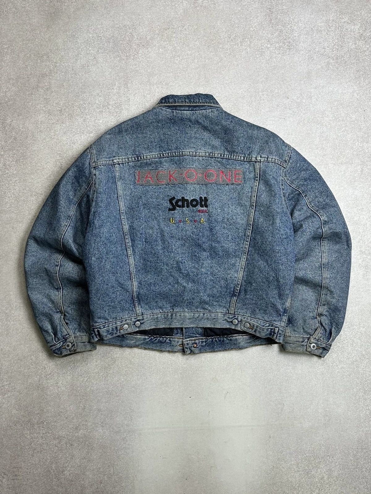 Schott Vintage Schott USA Heavy Denim Rare Jacket Workwear Rare XL Size US XL / EU 56 / 4 - 1 Thumbnail
