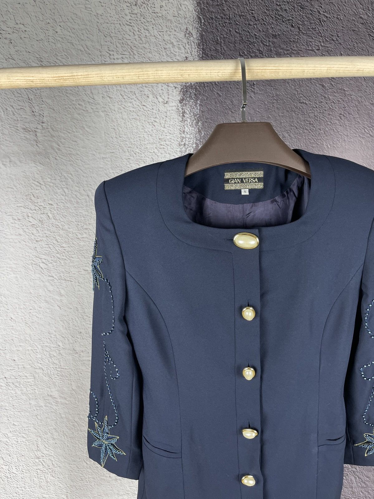 Versace Gian Versa Gianni Versace embroidery rhinestones jacket Size S / US 4 / IT 40 - 3 Thumbnail