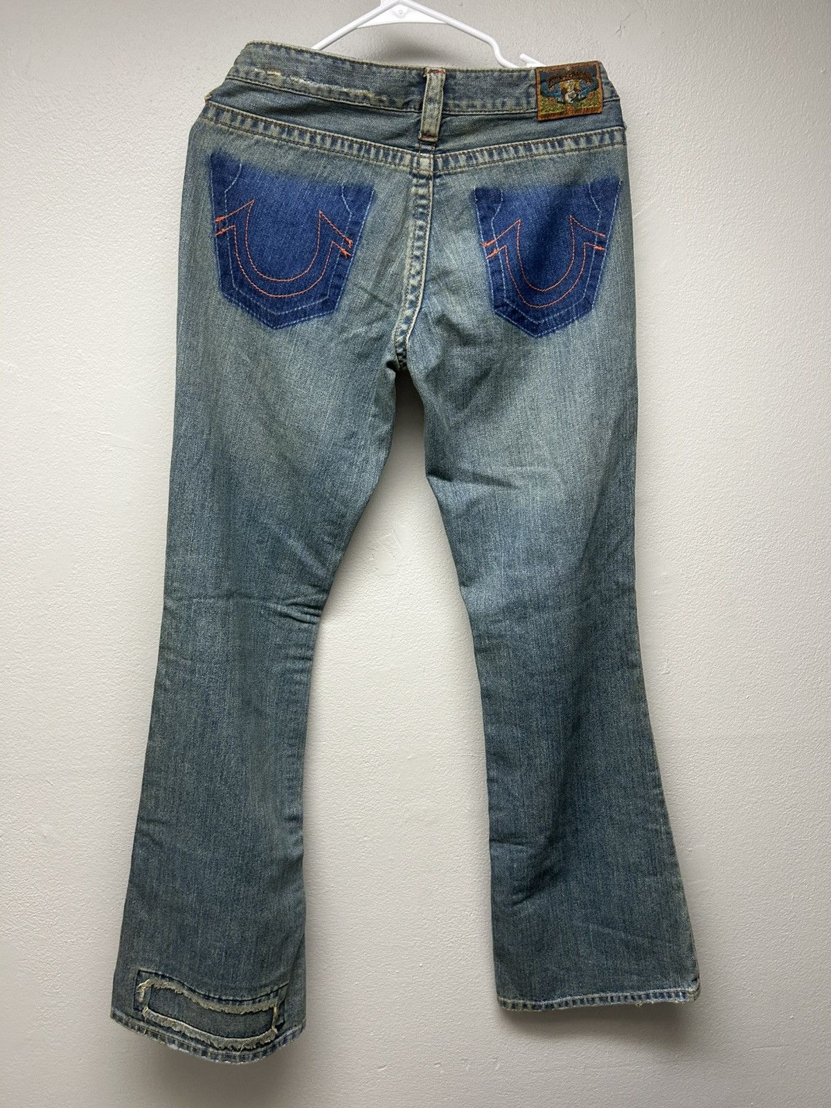 True Religion RARE Vintage True Religion Distressed Patchwork Flare Jeans Size 29" - 2 Thumbnail