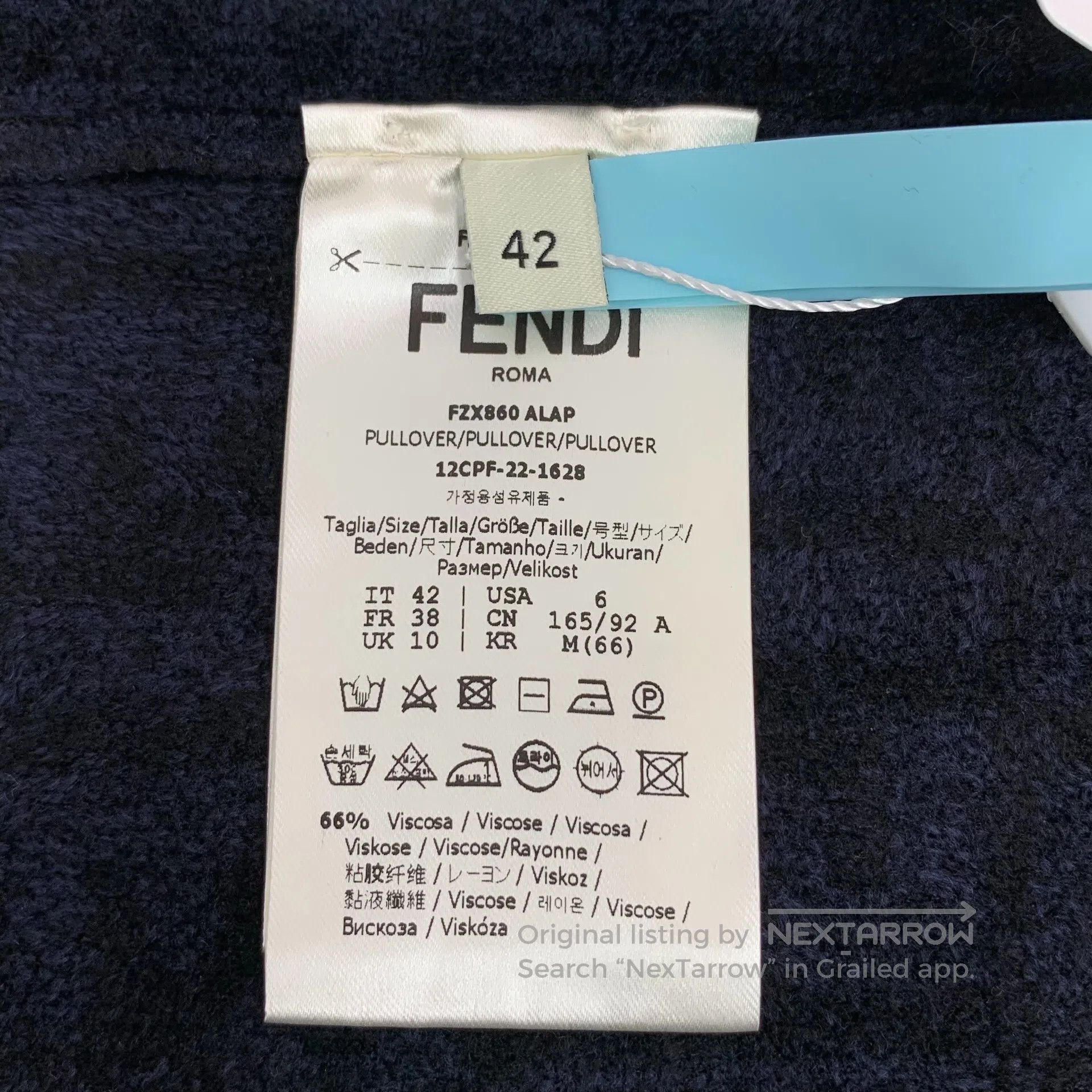 Fendi FENDI Dark blue double F full print round neck long sleeve Size US XS / EU 42 / 0 - 6 Thumbnail