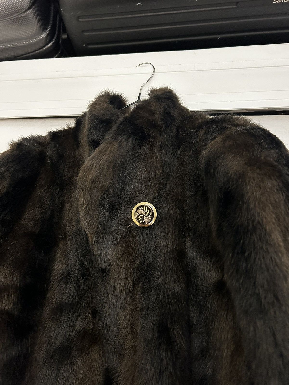 Vintage Long brown faux fur with gold button Size L / US 10 / IT 46 - 3 Thumbnail