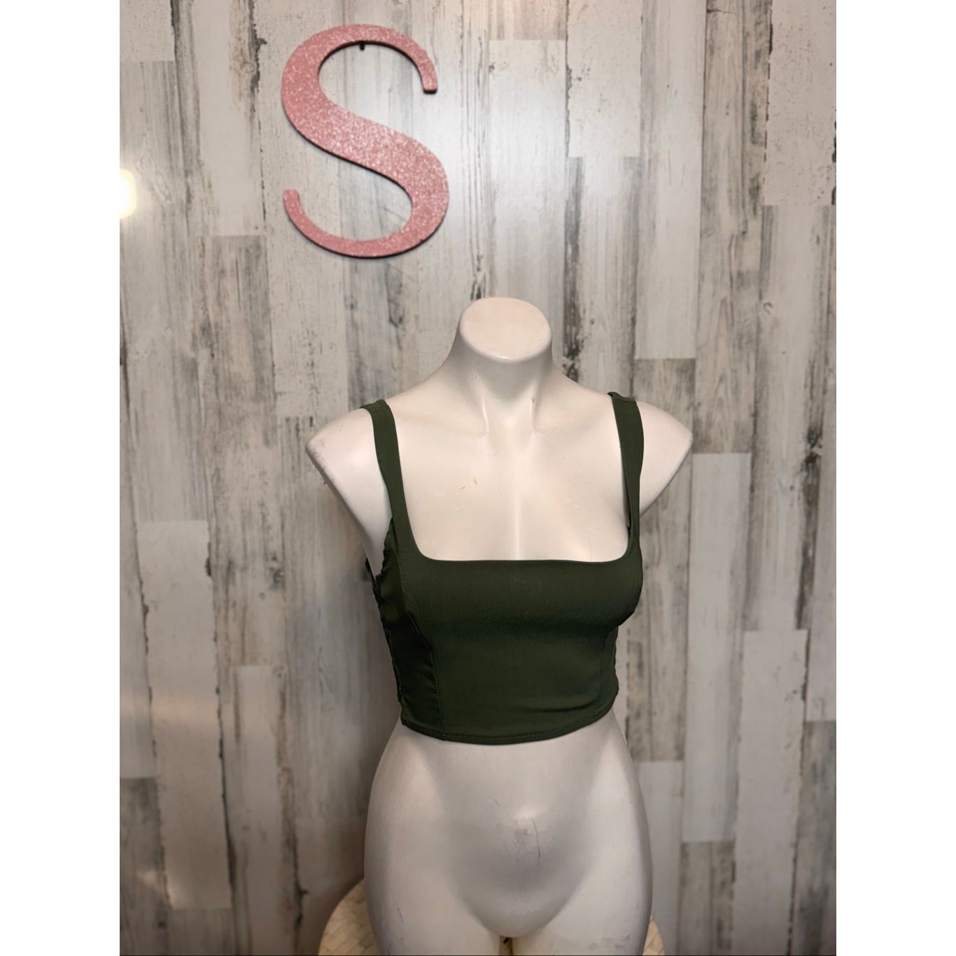 Forever 21 Forever 21 Green Square Neck Bustier Crop Top Size S Size S / US 4 / IT 40 - 5 Thumbnail