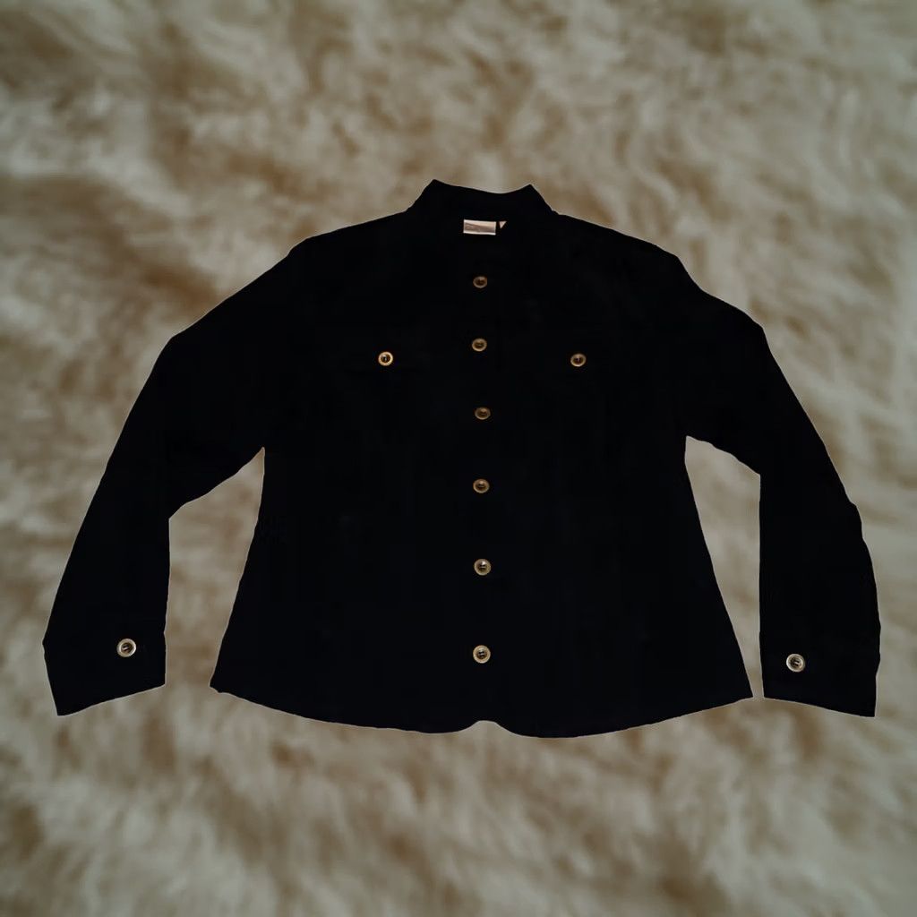 Vintage Chico's Jacket Women's Size 1 Black Long Sleeve Button Pockets Casual Workwear Regular Fit Coat/Outerwear Size XS / US 0-2 / IT 36-38 - 1 Thumbnail