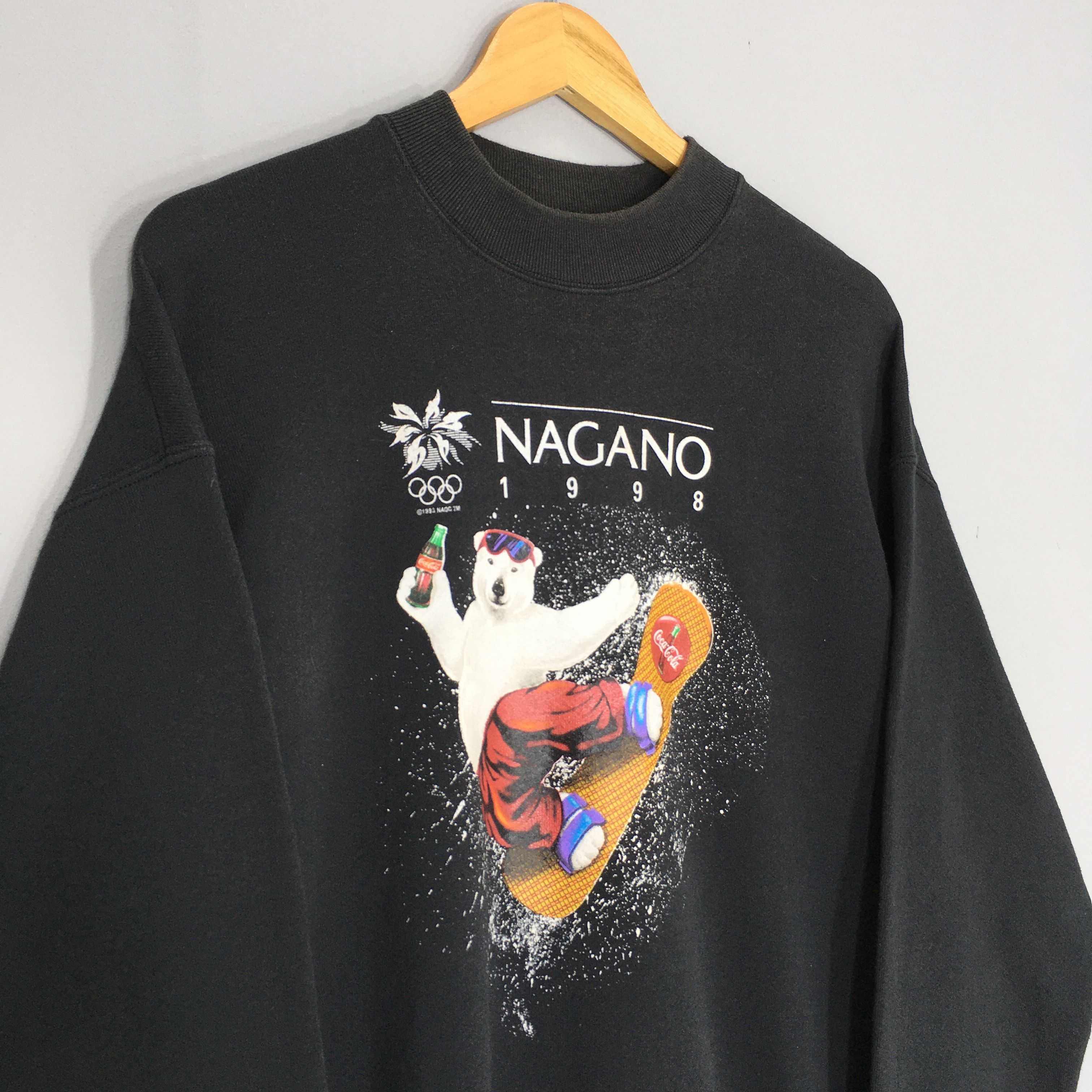 Coca Cola × USA Olympics × Vintage Vintage 90s Olympic Winter Game Nagano Bear Coke Sweatshirt Size US L / EU 52-54 / 3 - 3 Thumbnail