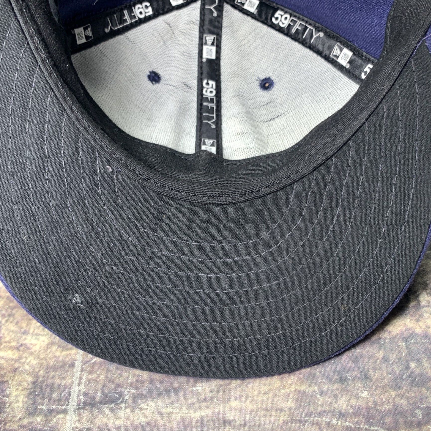 New Era San Diego Padres SD MLB Hat Cap New Era 59Fifty Navy Mens Casual Baseball Cap 6 7/8 Authentic Collection Size ONE SIZE - 7 Thumbnail