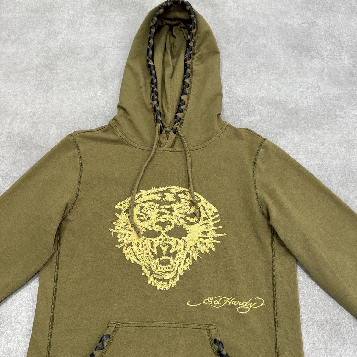 Christian Audigier × Ed Hardy Ed Hardy by Christian Audigier Embroidered Tiger Y2K Hoodie Size US M / EU 48-50 / 2 - 9 Thumbnail