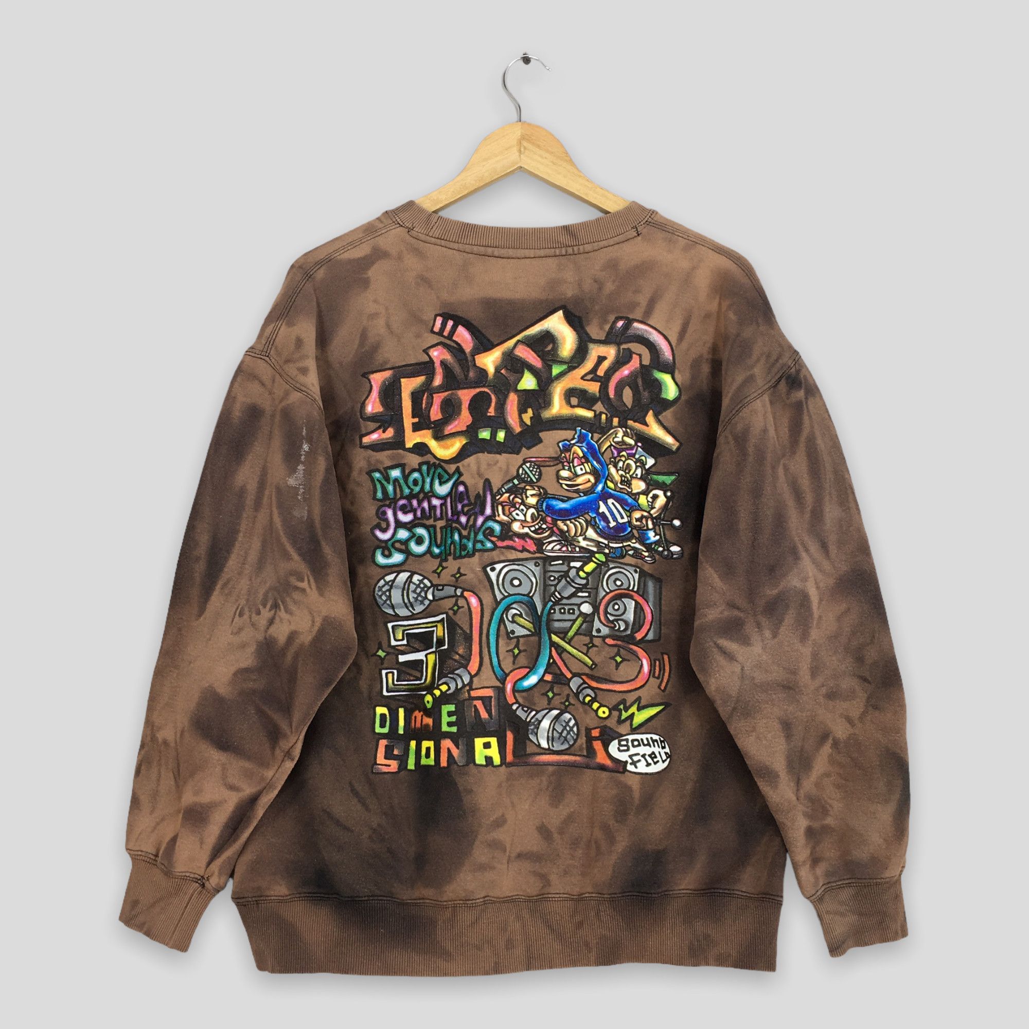 Vintage Vintage 90s Streetwear Skaters Bleach Sweatshirt Large Size US L / EU 52-54 / 3 - 8 Thumbnail