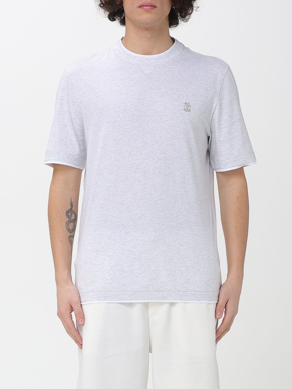 Brunello Cucinelli Brunello Cucinelli T-Shirt Men Grey Size US XL / EU 56 / 4 - 1 Thumbnail
