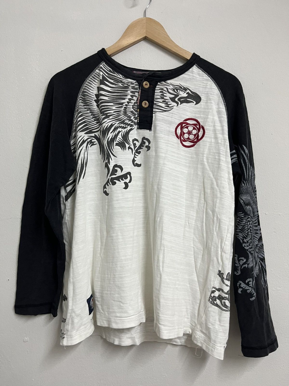 Addaptation Japan 💥VINTAGE ! Y2K Phoenix Dragon Sukajan Tradition Japan Tee Size US L / EU 52-54 / 3 - 1 Thumbnail