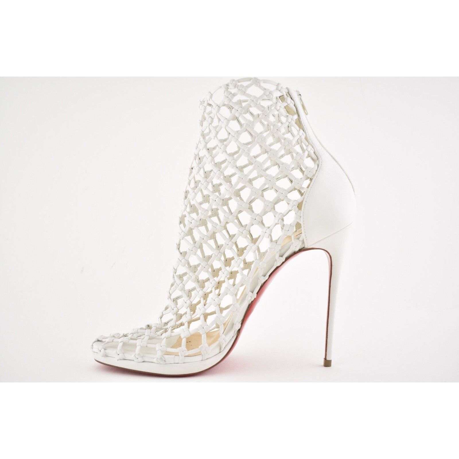 Christian Louboutin Christian Louboutin Porligat 120 White Latte Caged Boot Size US 7.5 / IT 37.5 - 8 Thumbnail
