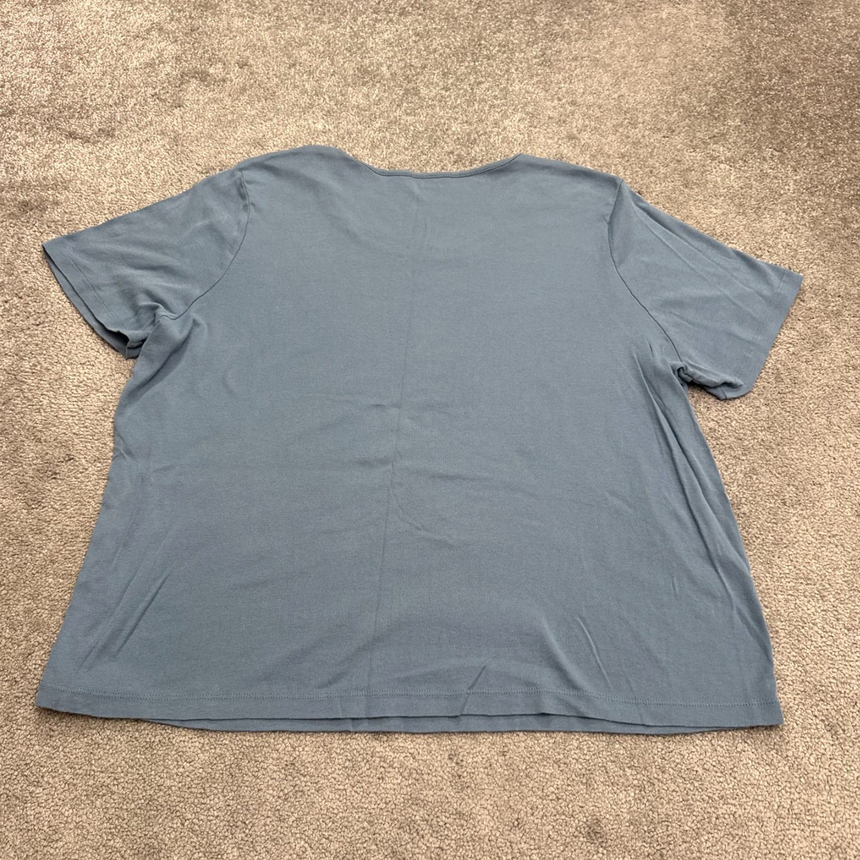 Coldwater Creek Coldwater Creek Shirt 1X Plus Blue Short Sleeve Crew Neck 100% Cotton Basic Tee Women's Size XL / US 12-14 / IT 48-50 - 2 Thumbnail