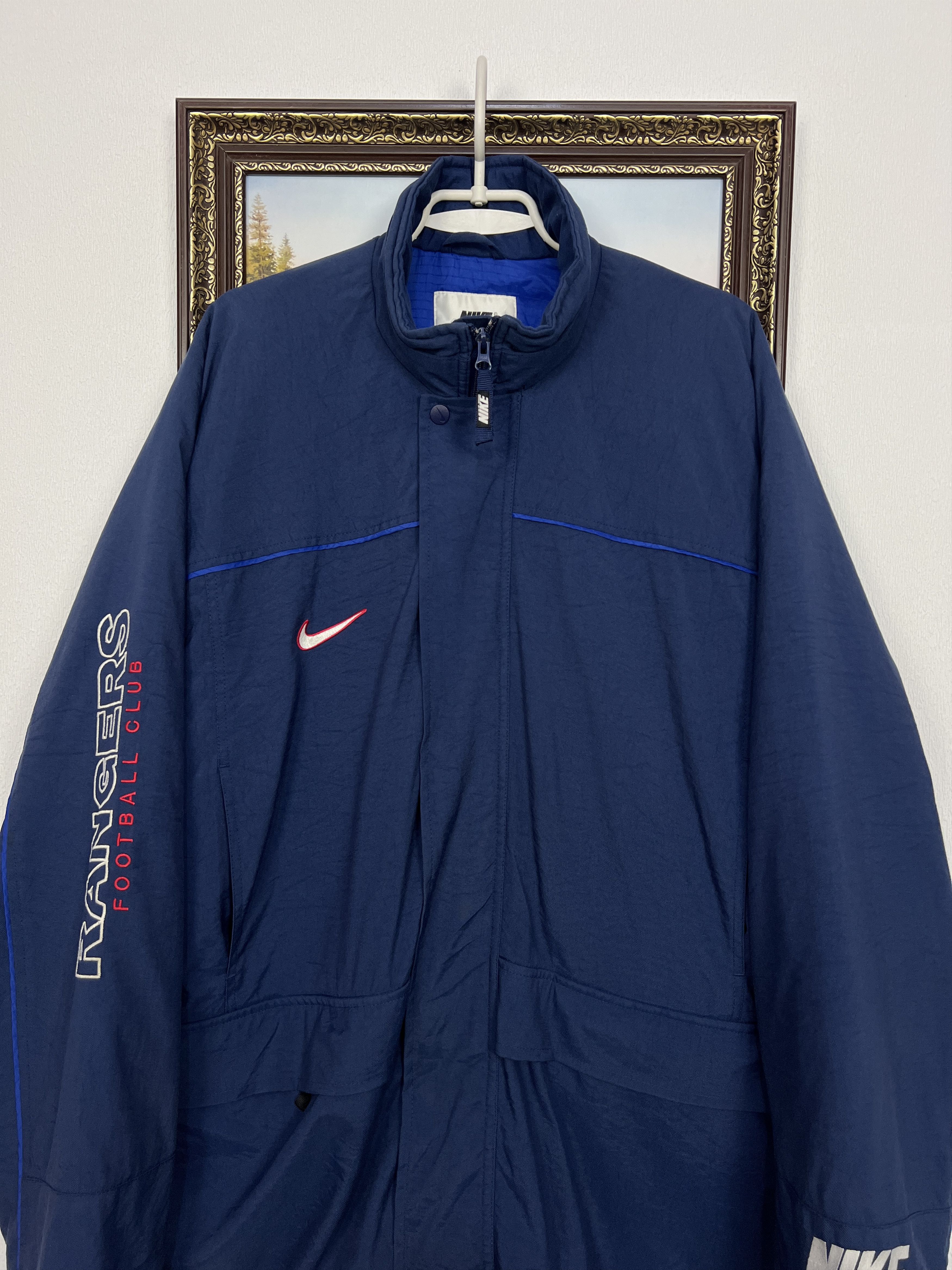Nike Vintage 90's Nike Glasgow Rangers Football Jacket Soccer Size US XL / EU 56 / 4 - 2 Thumbnail