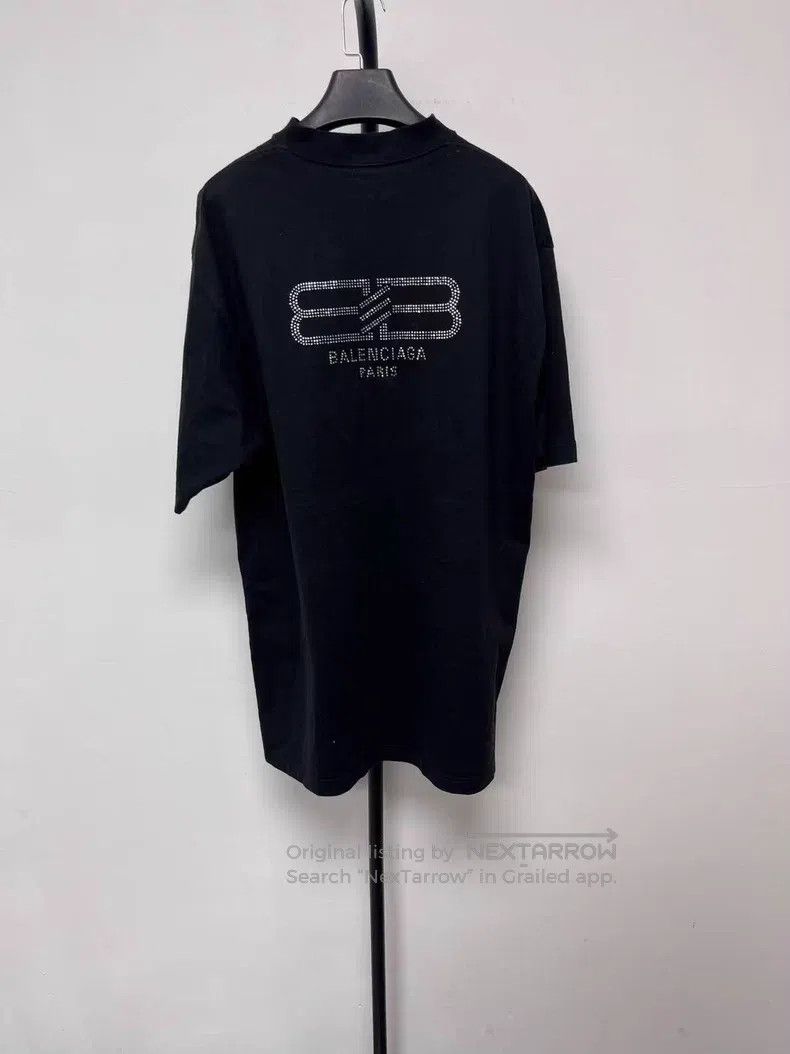 Balenciaga Balenciaga Solid Color Rhinestone Round Neck Short Sleeve Size US S / EU 44-46 / 1 - 1 Thumbnail