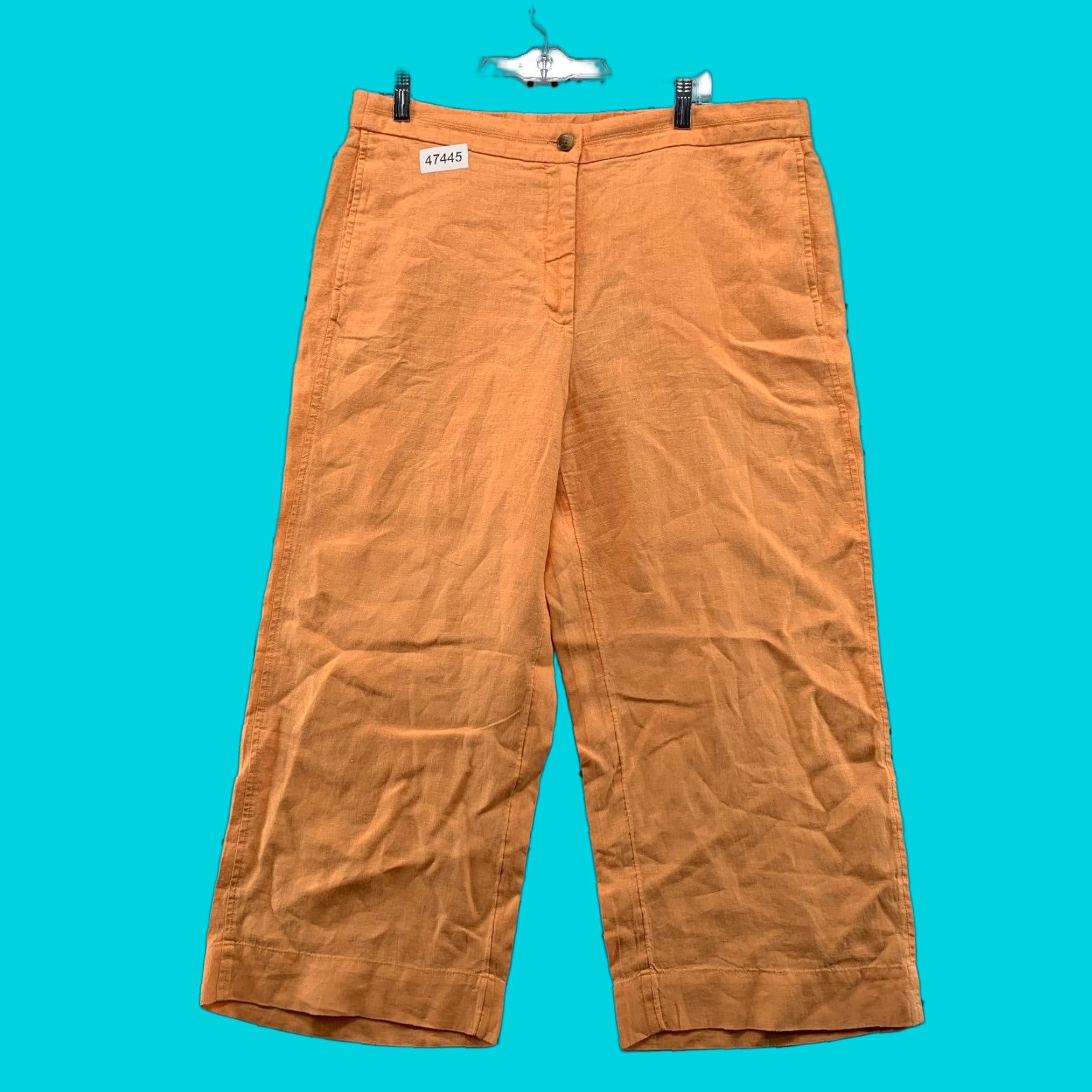J. Jill J. Jill 100% Linen Cropped Pants Womens Large Orange Wide-Leg Casual Shirt Pants Womens Large Orange Linen Cropped Wide-Leg Size 36" / US 14 / IT 50 - 1 Thumbnail