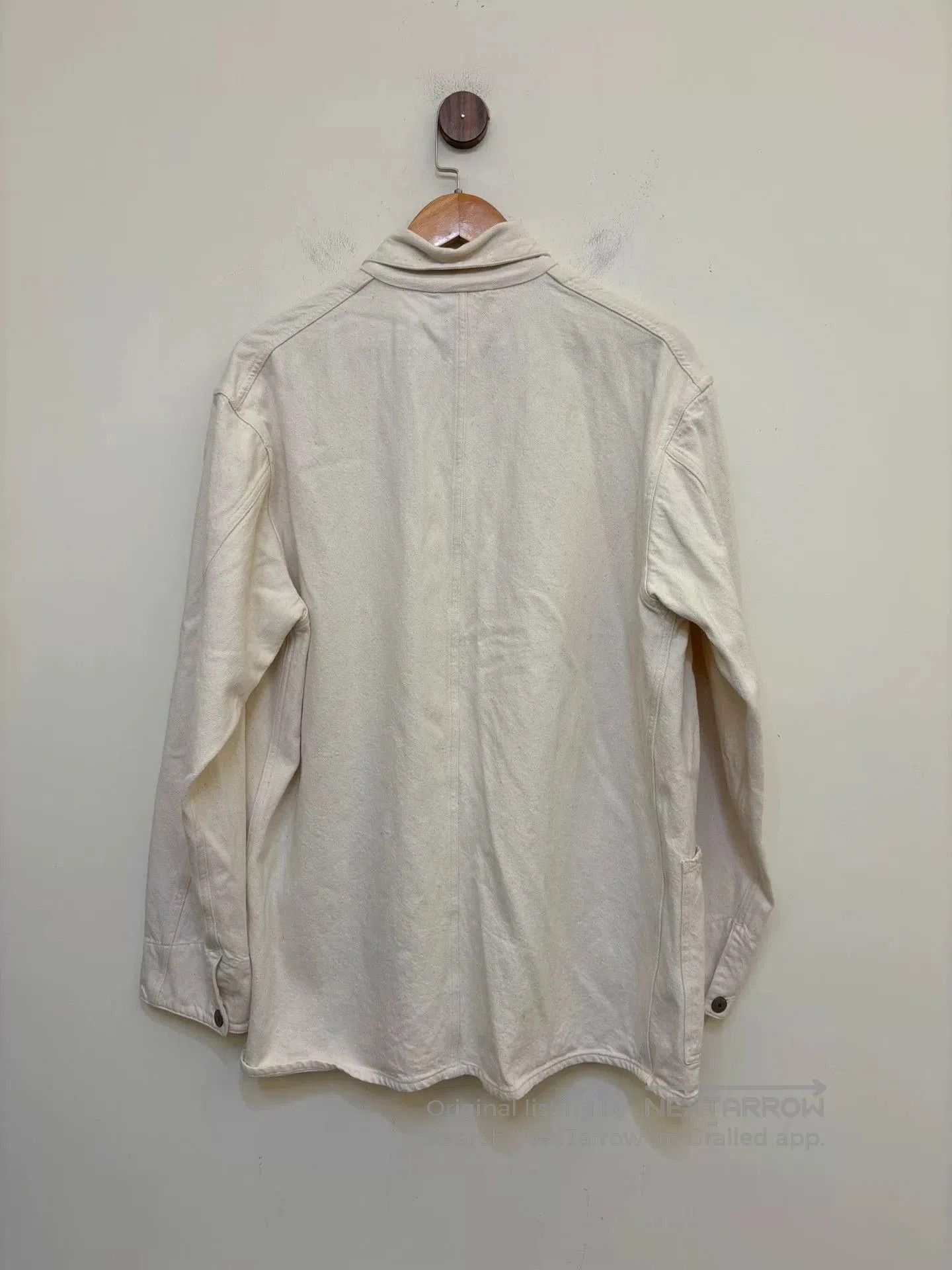 Comoli Comoli White Crinkled Fabric Jacket. Size US L / EU 52-54 / 3 - 9 Thumbnail