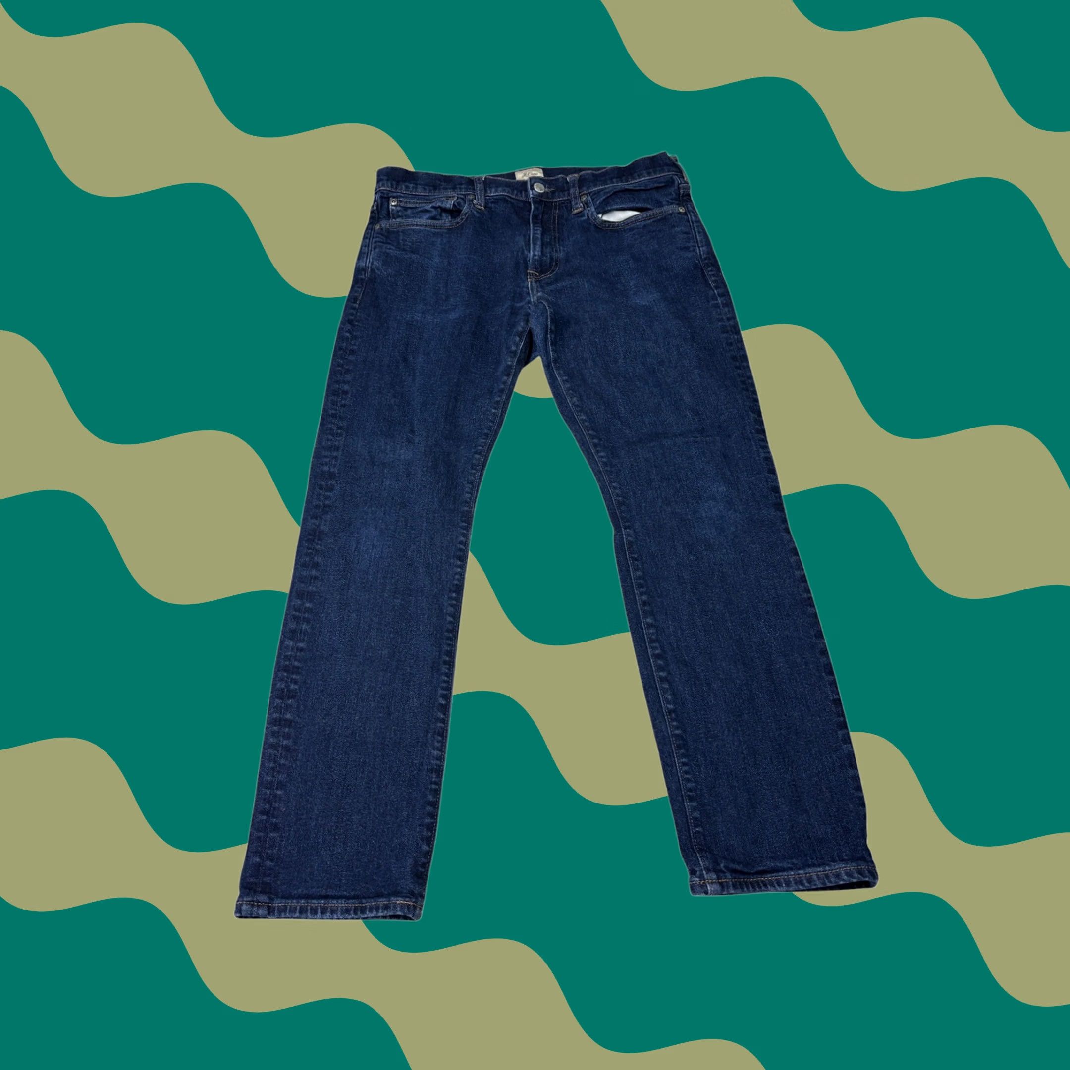 J.Crew J.Crew 484 Slim Stretch Jeans Mens 34x30 Dark Blue Denim Slim Tapered 5-Pocket Kurabo Japanese Refresh Size US 34 / EU 50 - 1 Thumbnail