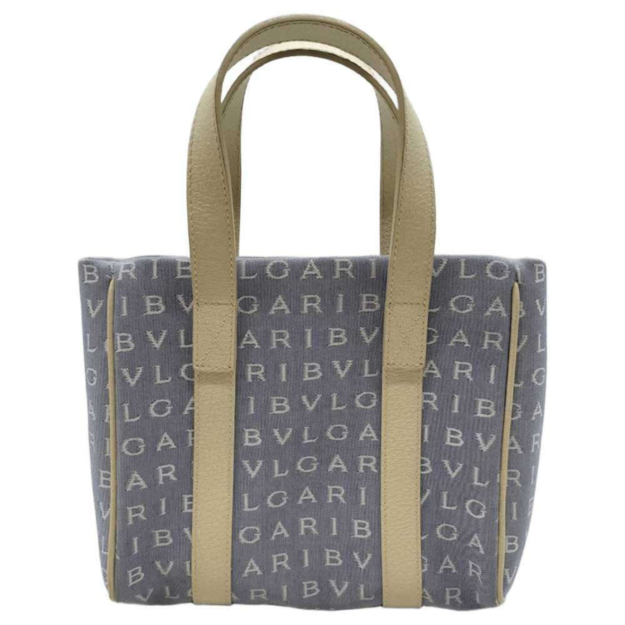 Bvlgari BVLGARI Mania Mini Tote Handbag, Blue x White Canvas, Women's. Size ONE SIZE - 1 Thumbnail