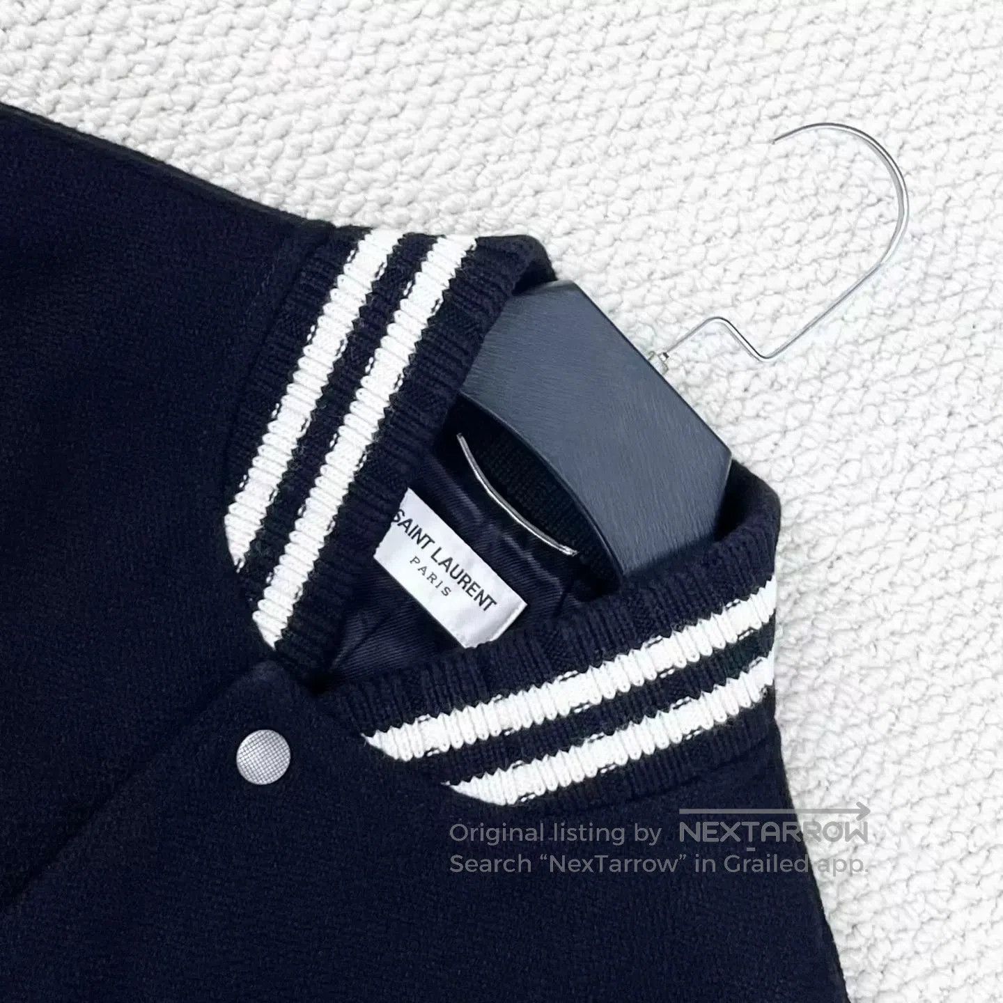 Saint Laurent Paris Saint Laurent Black Wool Baseball Jacket. Size US L / EU 52-54 / 3 - 3 Thumbnail