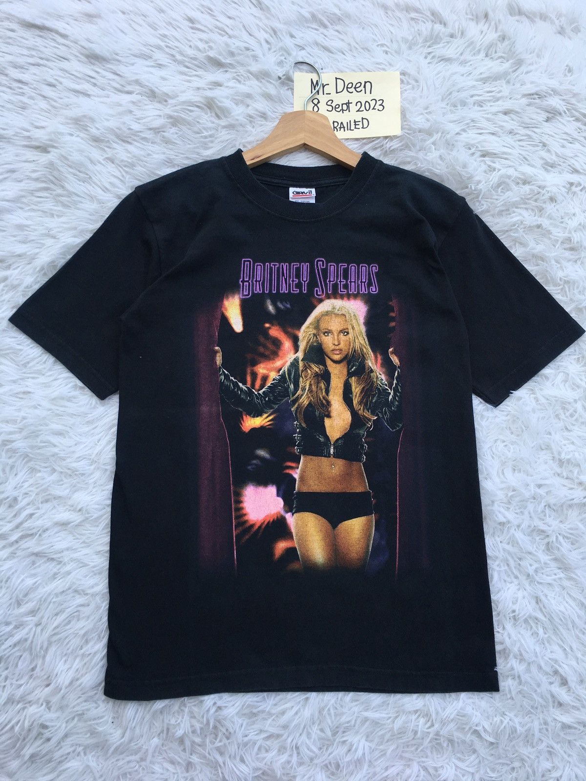 image of Anvil x Vintage Britney Spears Printed Tshirt in Black, Women's (Size Small)