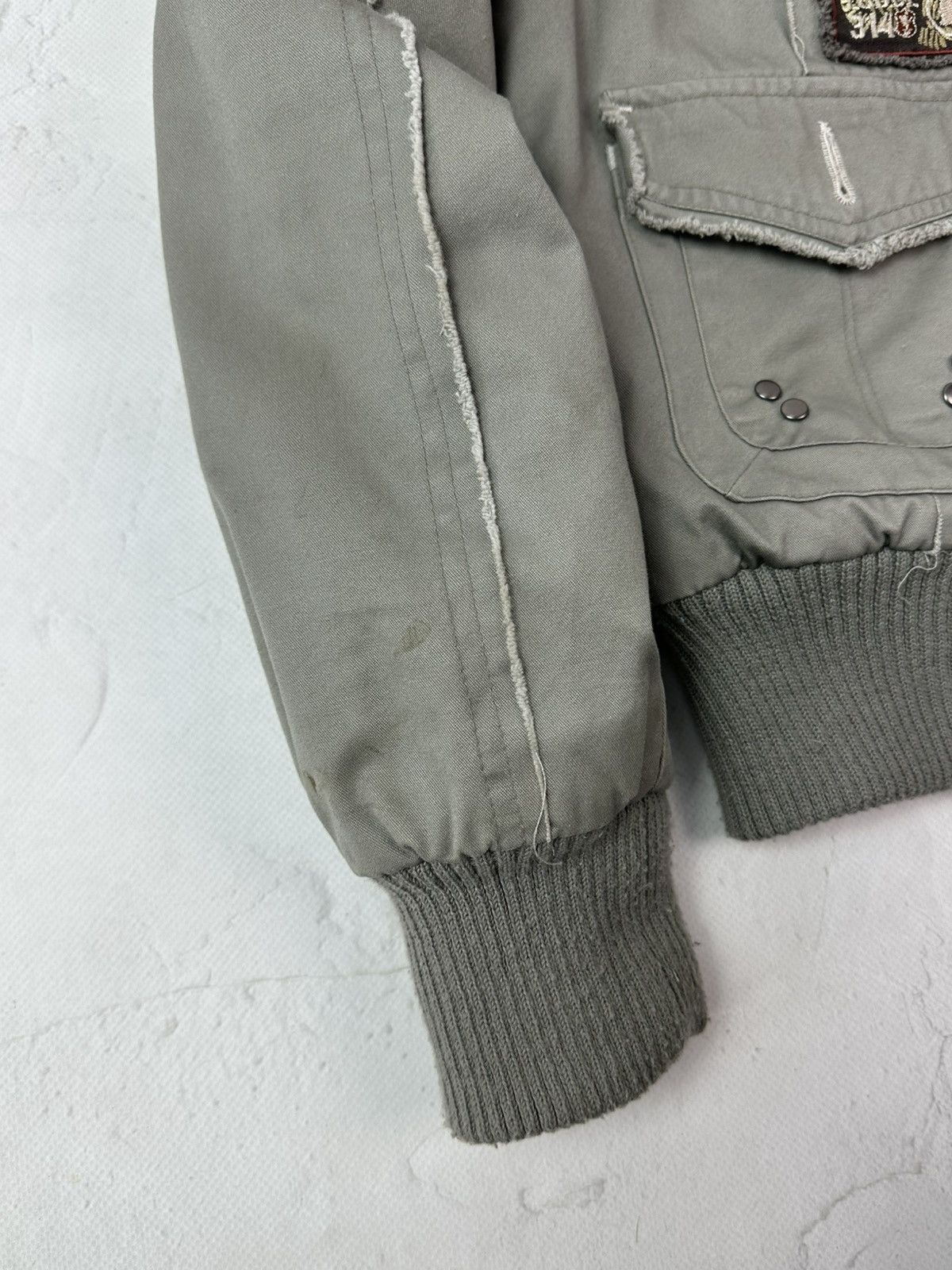 Vintage Vintage Grey Distressed Buttons Faux Fur Hooded Jacket Size M / US 6-8 / IT 42-44 - 5 Thumbnail