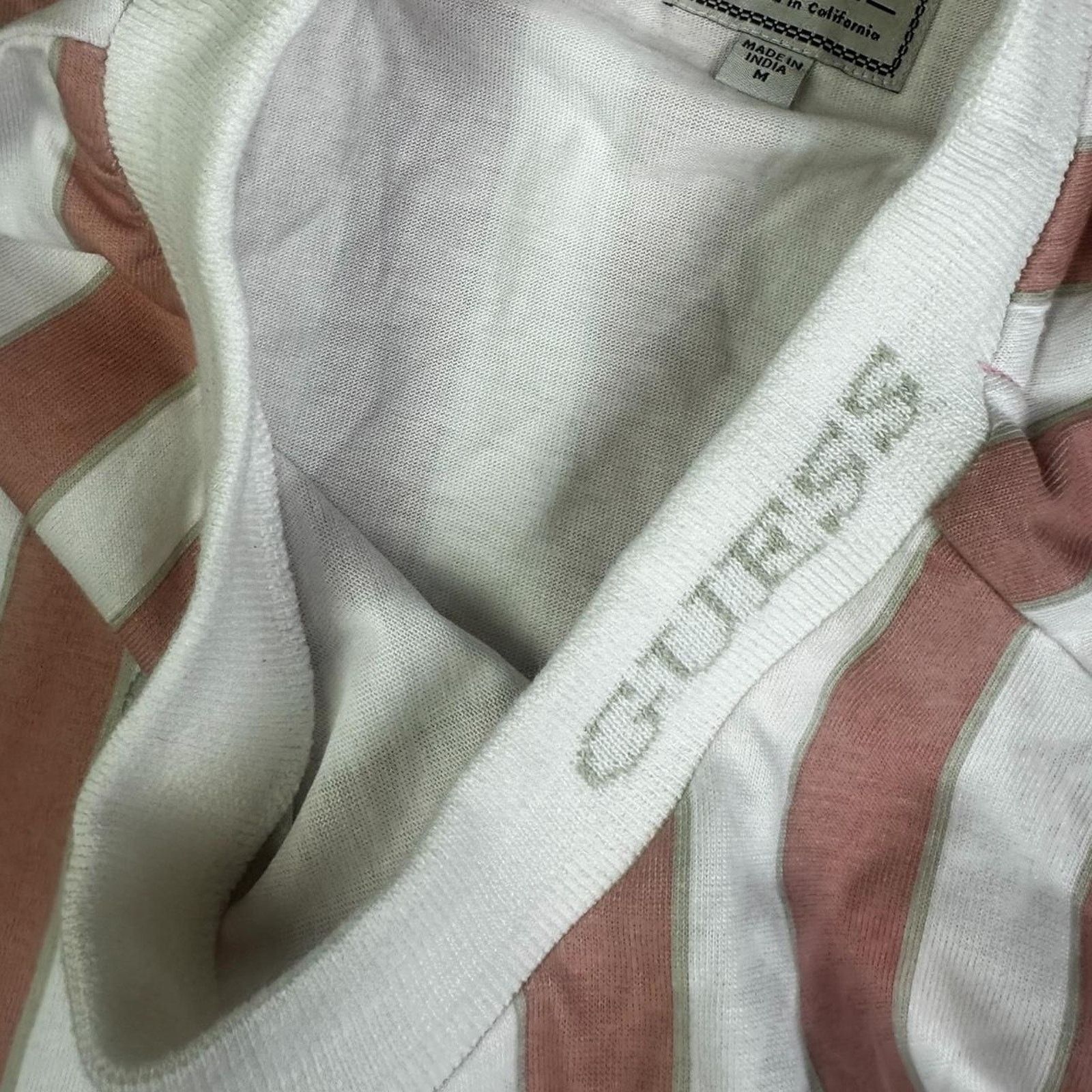 Guess GUESS Pink Striped Long Sleeve T-Shirt SIZE MEDIUM Size US M / EU 48-50 / 2 - 4 Thumbnail
