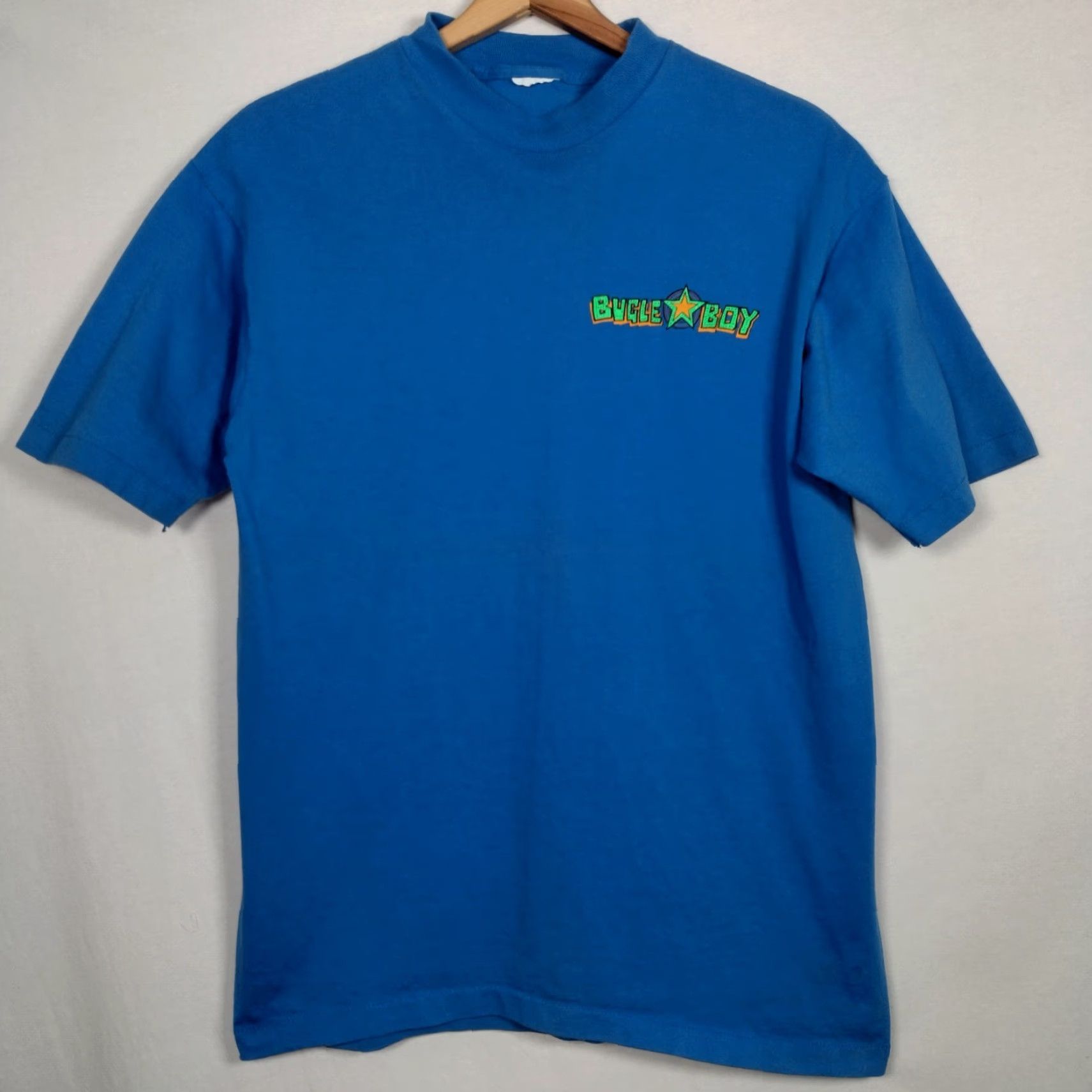 Bugle Boy VINTAGE Bugle Boy T-Shirt Mens Small Blue Cotton Blend Short Sleeve Crew Neck 90s Neon Graphic Skate Surf Size US S / EU 44-46 / 1 - 2 Thumbnail