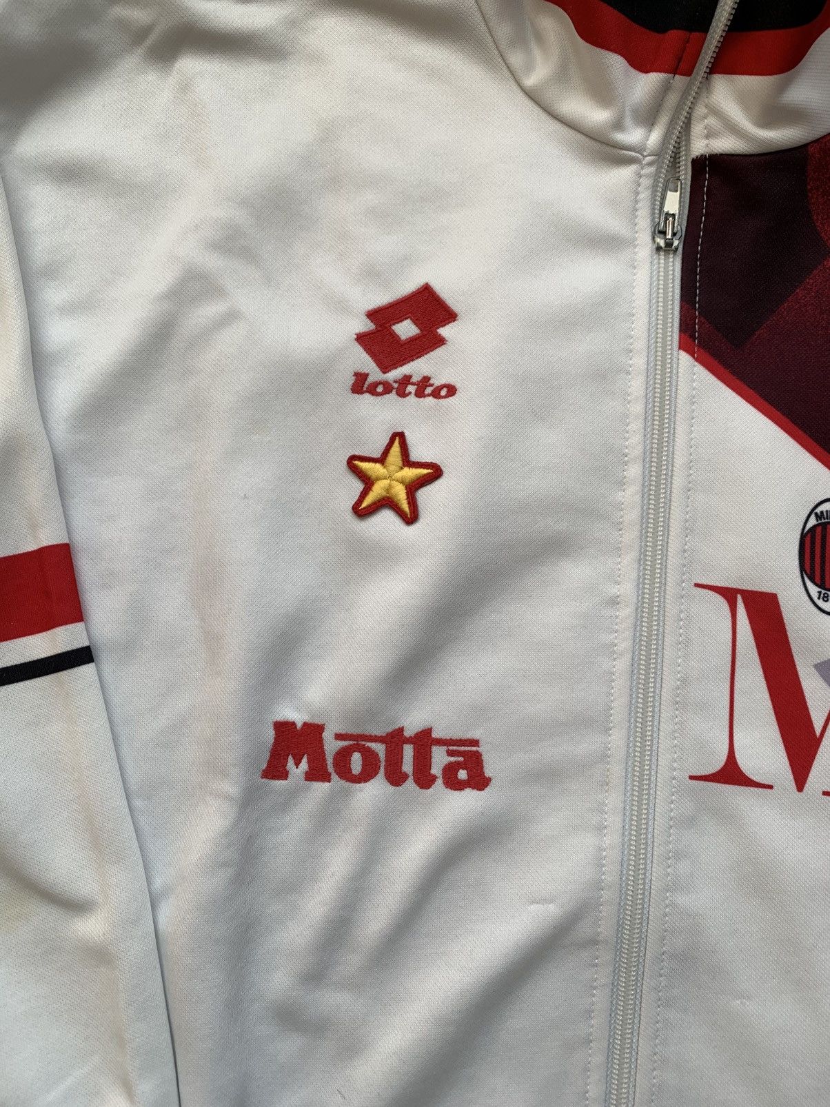 Lotto Sport 🔥GRAIL AC MILAN 1993/94 TRACK TOP SOCCET JACKET LOTTO Size US L / EU 52-54 / 3 - 6 Thumbnail