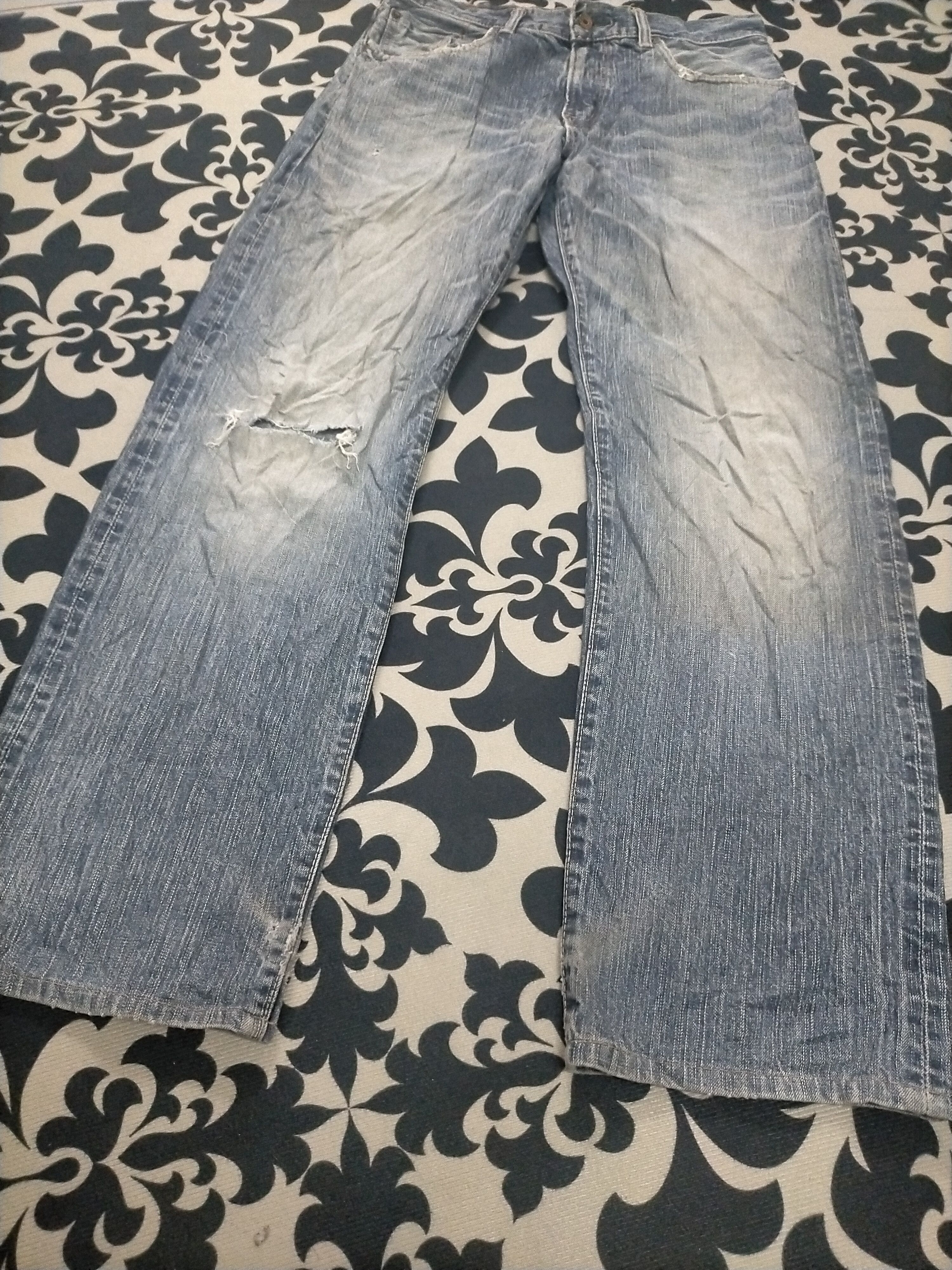 Edwin × If Six Was Nine 🔥Sick🔥Edwin 505 Ripped Distressed Selvedge Jeans Size US 31 - 5 Thumbnail