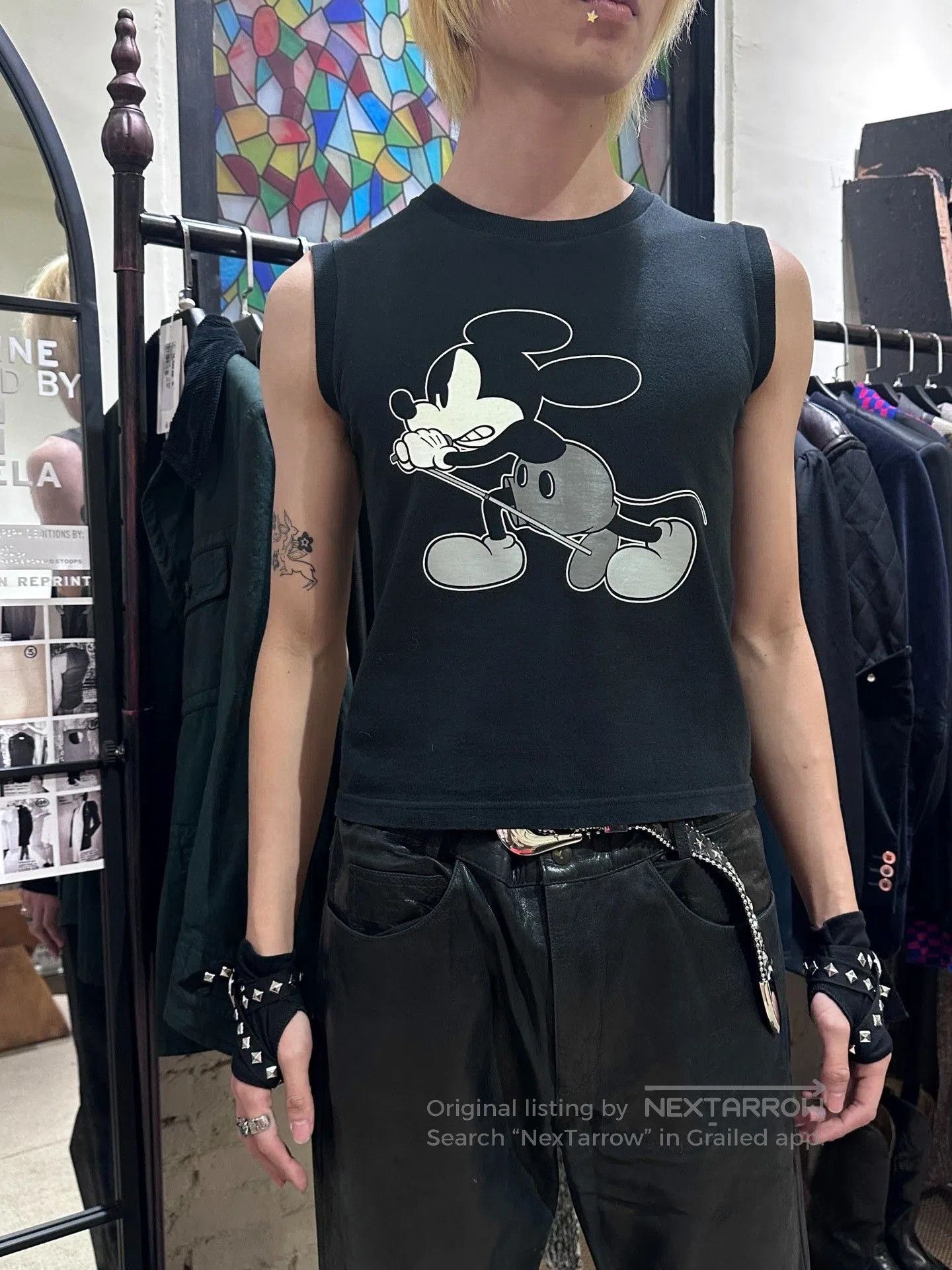 Takahiromiyashita The Soloist. Number (N)ine 2000's Mickey Tank Top. Size US S / EU 44-46 / 1 - 2 Thumbnail