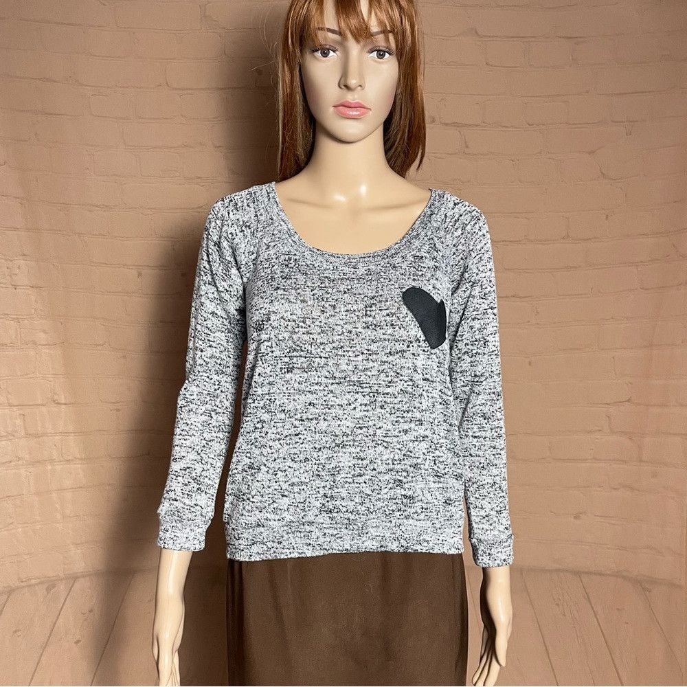 Other Jet John Eshaya Leather Heart Back Zipper Sweatshirt Top Si Size S / US 4 / IT 40 - 1 Thumbnail